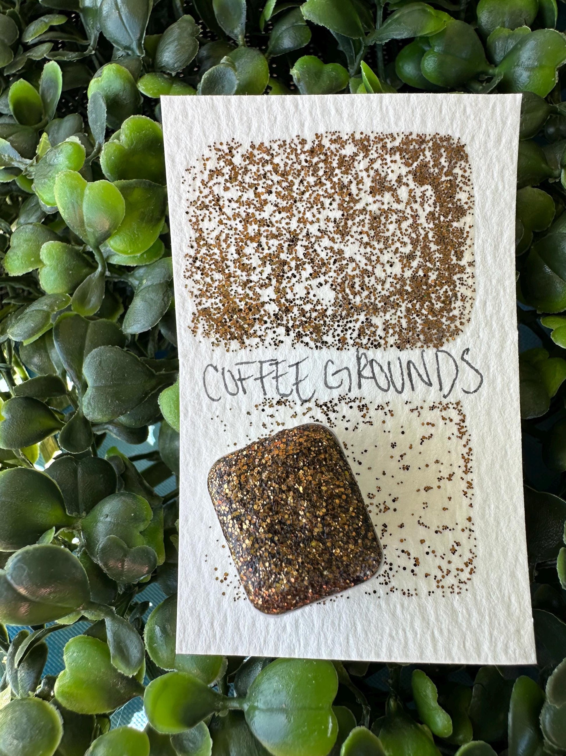 Coffee Grounds | Handmade Watercolors | Handmade Paint | Watercolors | Watercolor Glitter | Handmade Cards | Calligraphy | Lettering