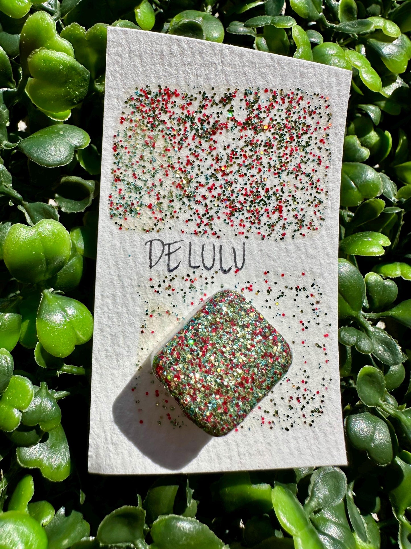 Delulu | Handmade Watercolors | Handmade Paint | Watercolors | Watercolor Glitter | Handmade Cards | Calligraphy | Lettering