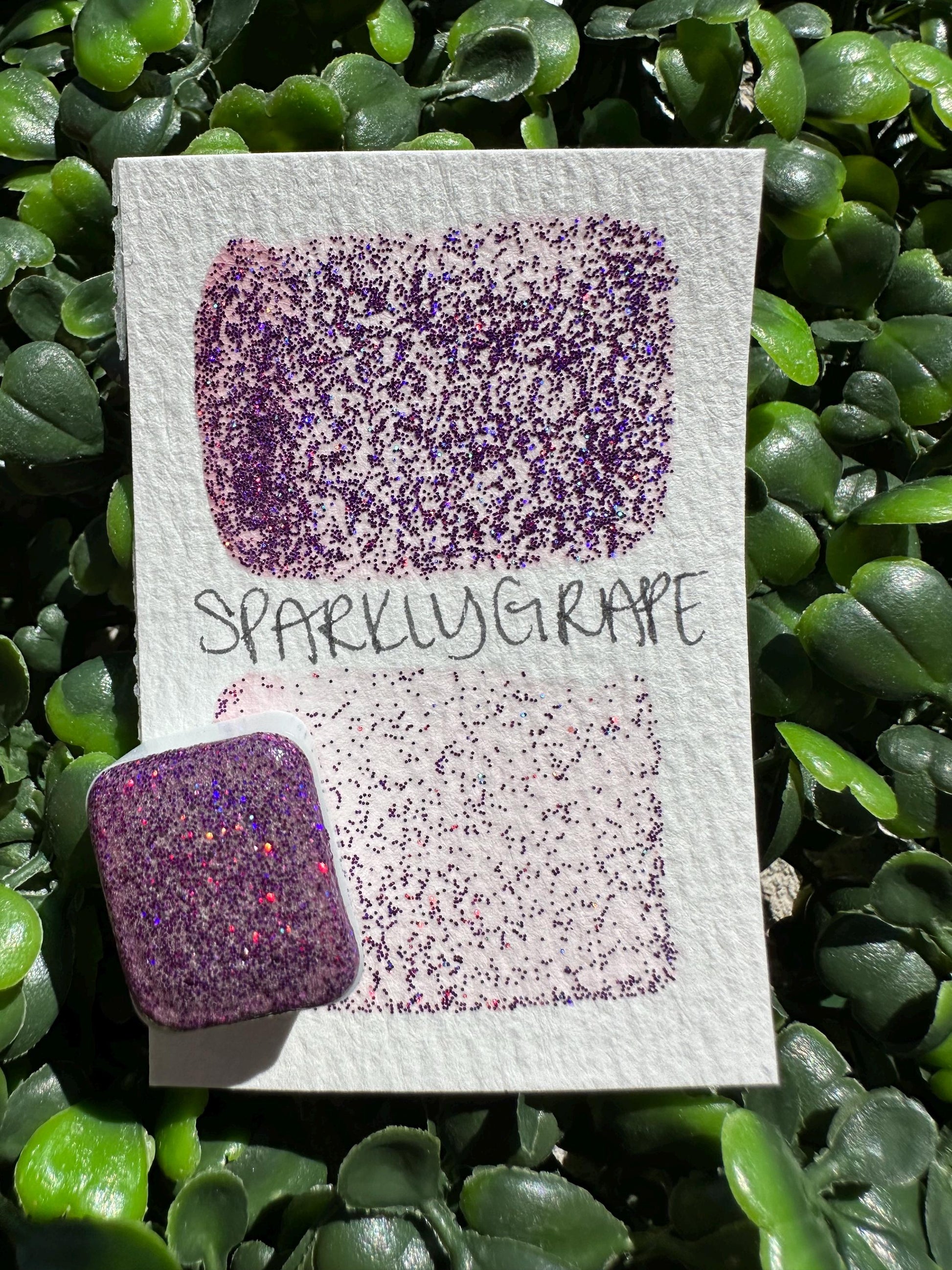 Sparkly Grape | Handmade Watercolors | Handmade Paint | Watercolors | Watercolor Glitter | Handmade Cards | Calligraphy | Lettering