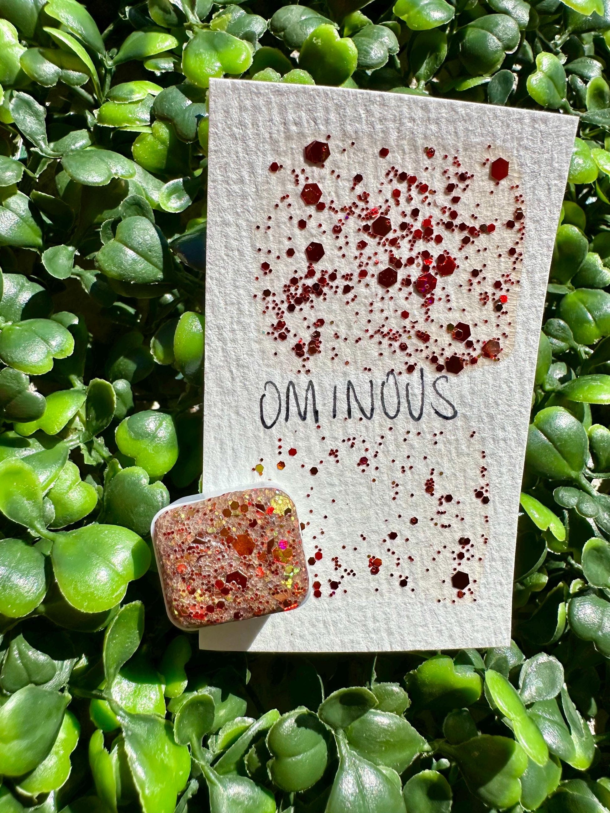 Ominous | Handmade Watercolors | Handmade Paint | Watercolors | Watercolor Glitter | Handmade Cards | Calligraphy | Lettering