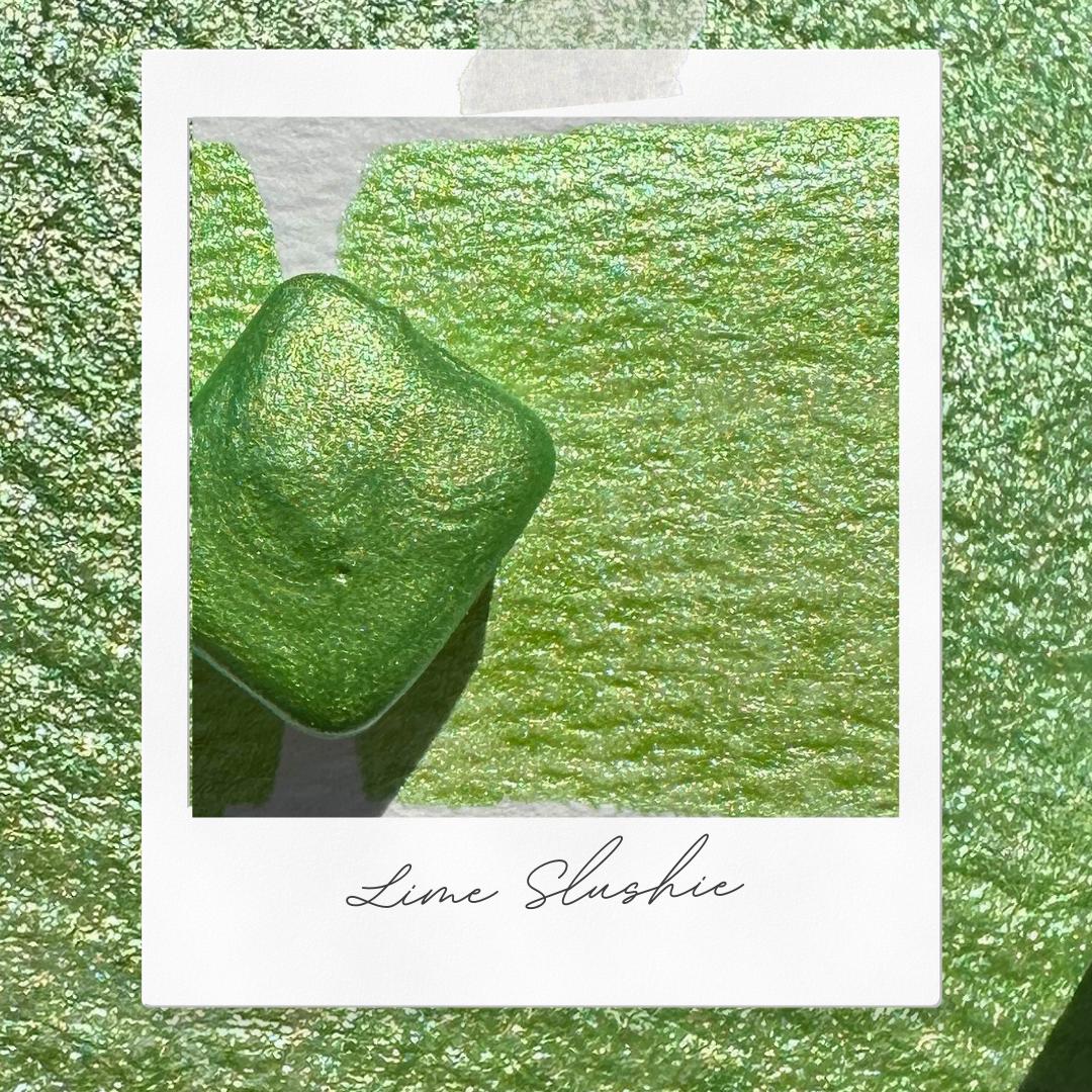 Lime Slushie | Handmade Watercolors | Handmade Paint | Watercolors | Watercolor Artist | Handmade Cards | Glitter Watercolors |