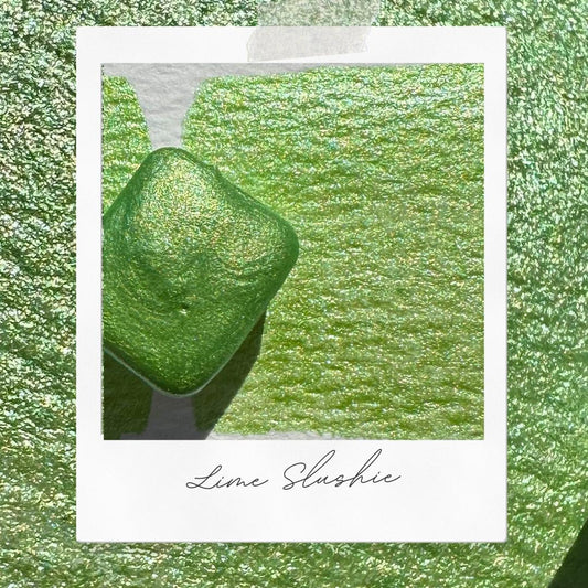 Lime Slushie | Handmade Watercolors | Handmade Paint | Watercolors | Watercolor Artist | Handmade Cards | Glitter Watercolors |