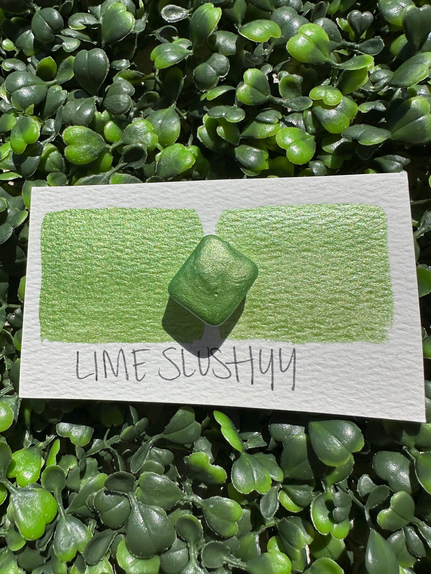 Lime Slushie | Handmade Watercolors | Handmade Paint | Watercolors | Watercolor Artist | Handmade Cards | Glitter Watercolors |