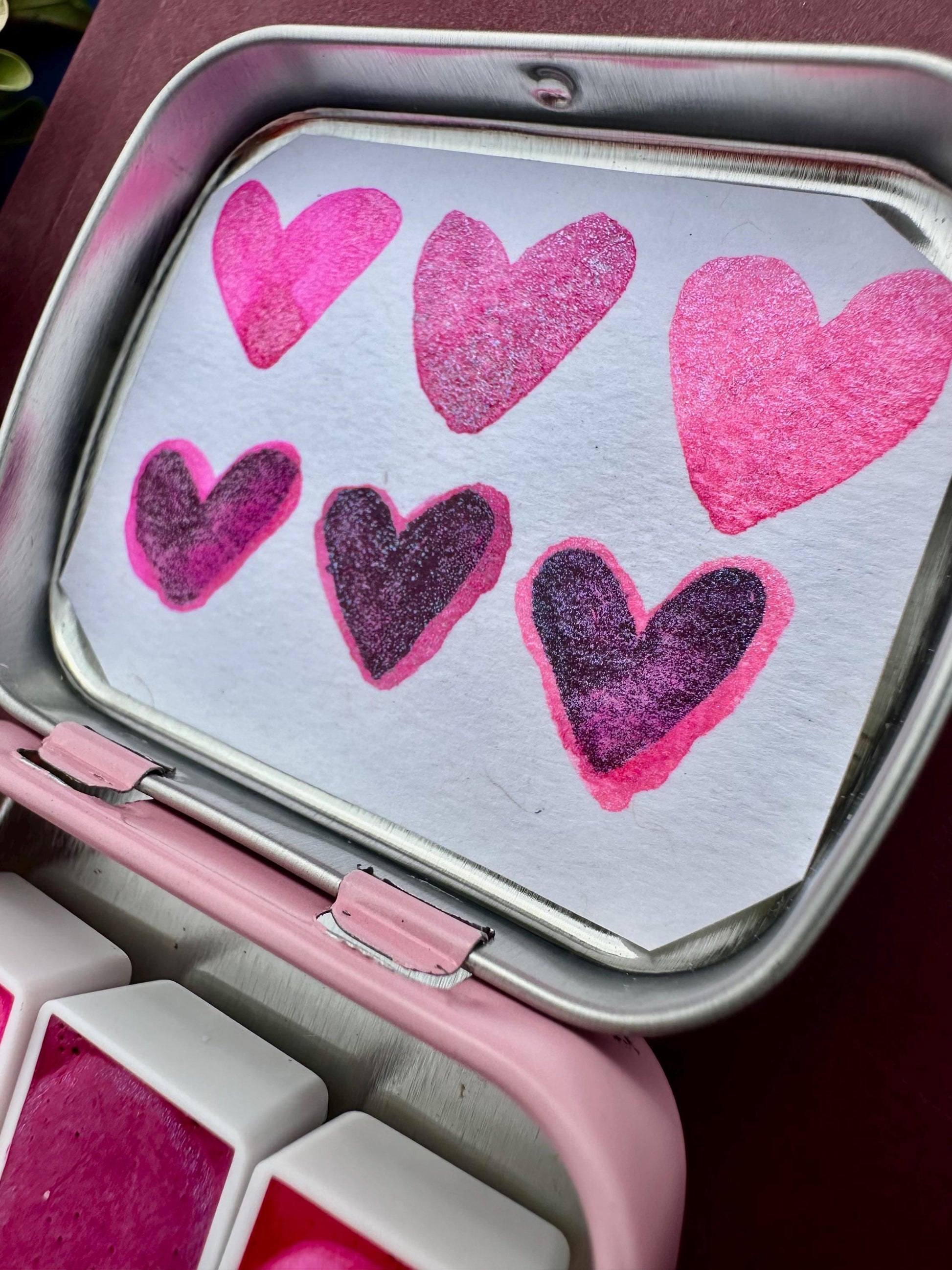 Valentines Trio Set | Handmade Watercolors | Handmade Paint | Watercolors | Watercolor | Watercolor Artist