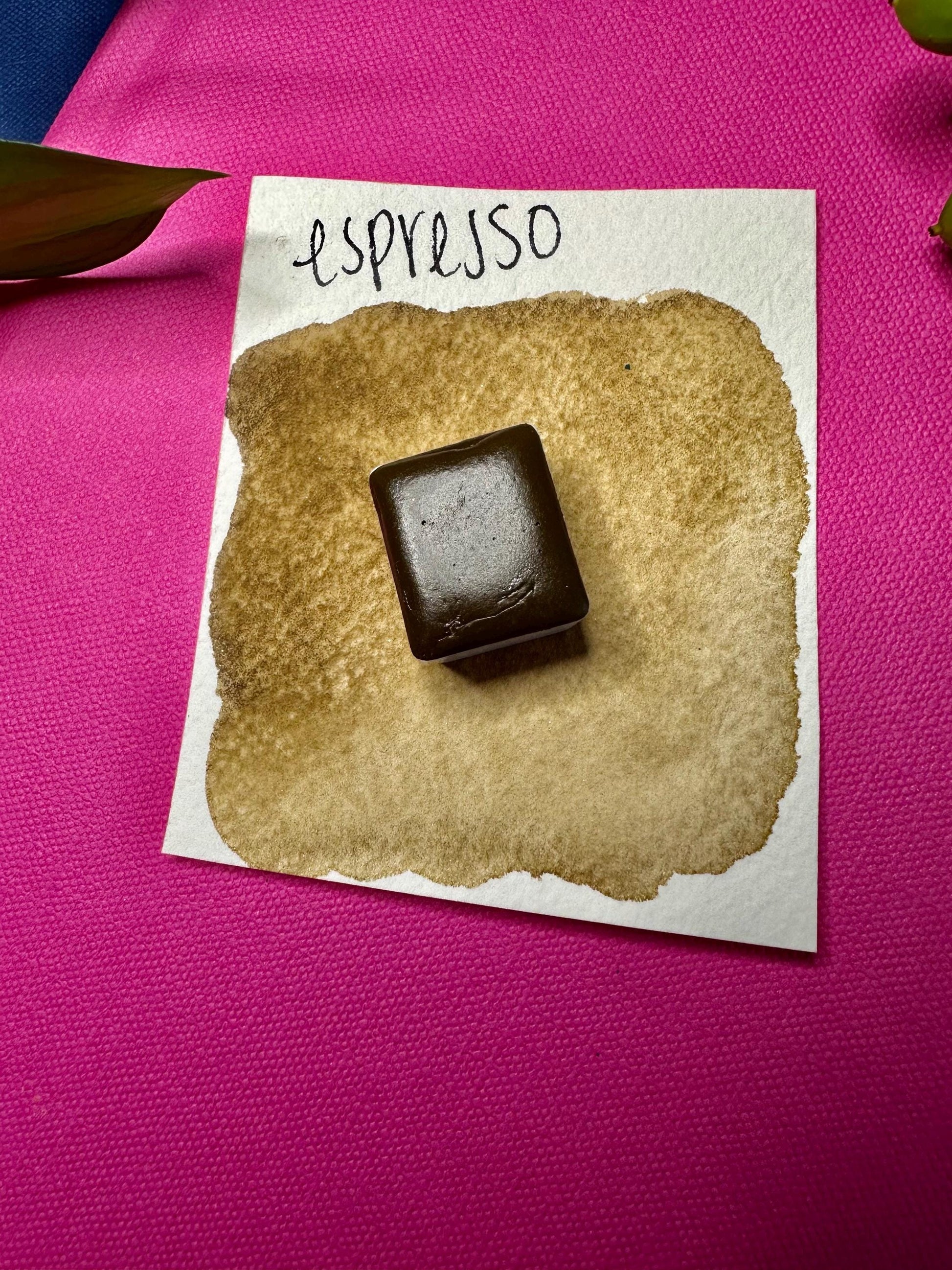 Espresso | Handmade Watercolors | Handmade Paint | Half Pans | Brown | Matte Watercolors | Watercolor Florals | Boho Series