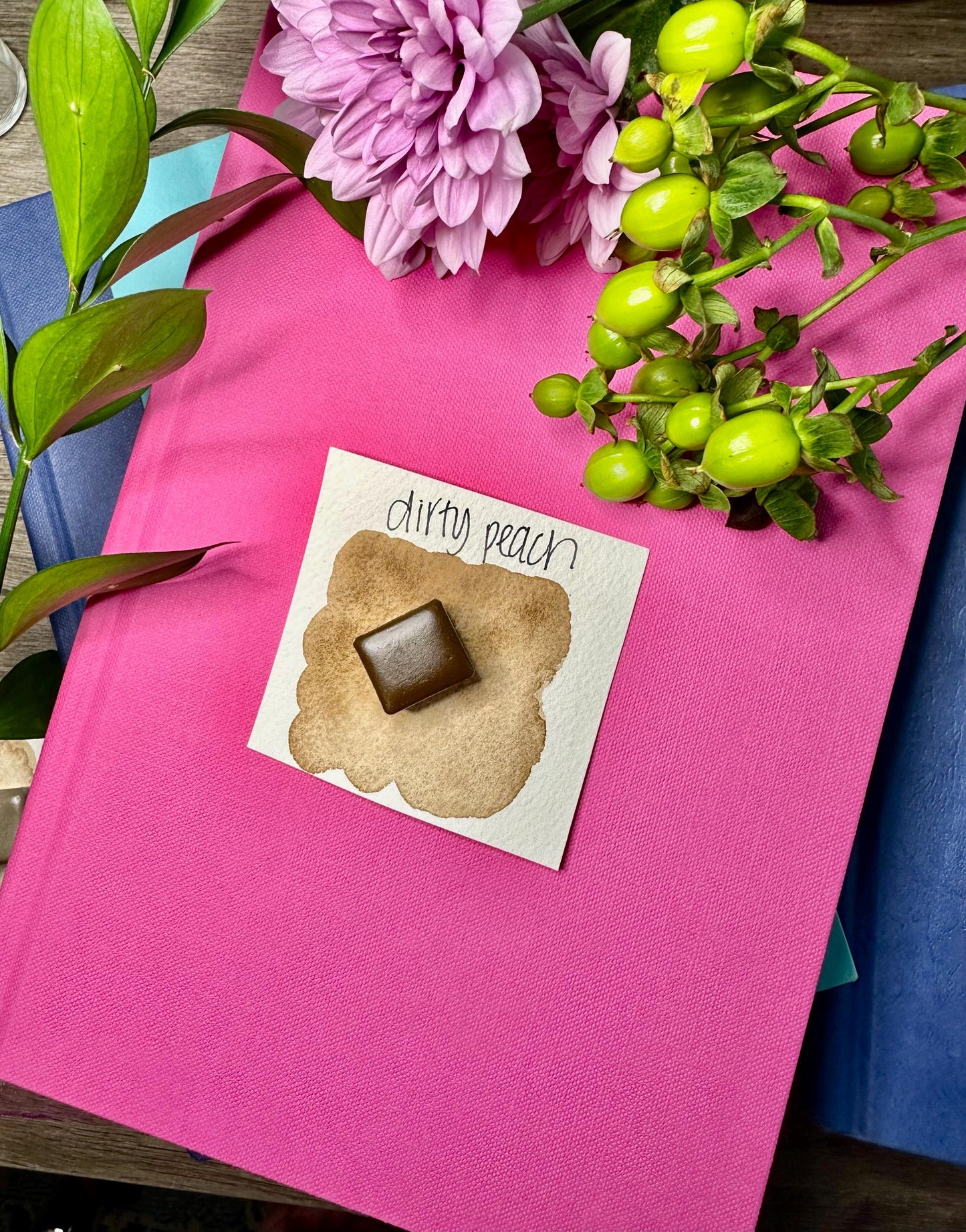 Dirty Peach | Handmade Watercolors | Warm Brown | Handmade Cards | Watercolor Florals | Matte Pigment | Half Pans
