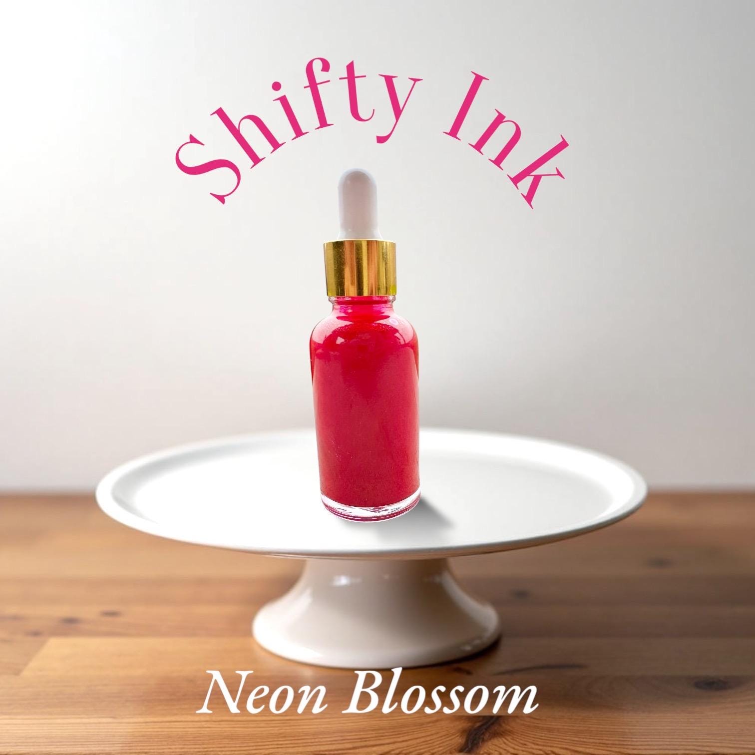 Neon Blossom | Shifting Ink | Handmade Ink | Calligrapby | Stencils | Handmade Cards| Watercolor Art | Colorshift Ink | Shimmer Ink
