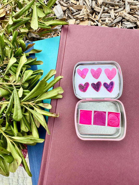 Valentines Trio Set | Handmade Watercolors | Handmade Paint | Watercolors | Watercolor | Watercolor Artist