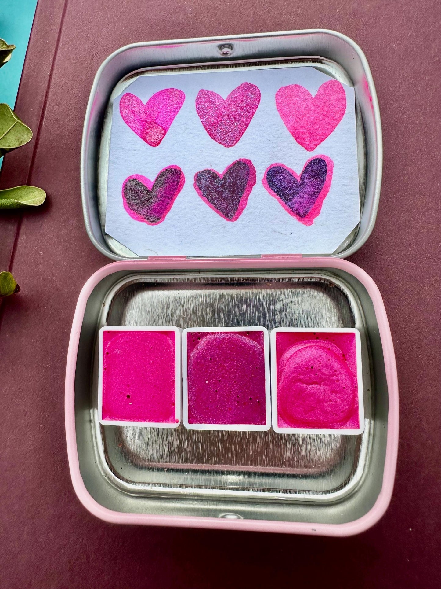 Valentines Trio Set | Handmade Watercolors | Handmade Paint | Watercolors | Watercolor | Watercolor Artist