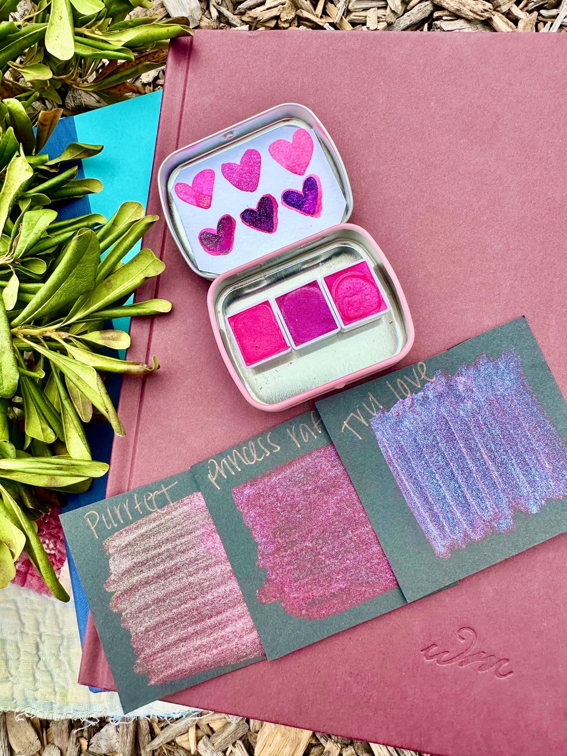 Valentines Trio Set | Handmade Watercolors | Handmade Paint | Watercolors | Watercolor | Watercolor Artist