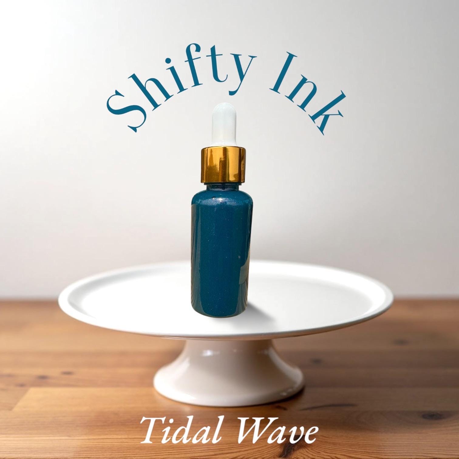 Tidal Wave | Shifting Ink | Handmade Ink | Calligrapby | Stencils | Handmade Cards| Watercolor Art | Colorshift Ink | Shimmer Ink