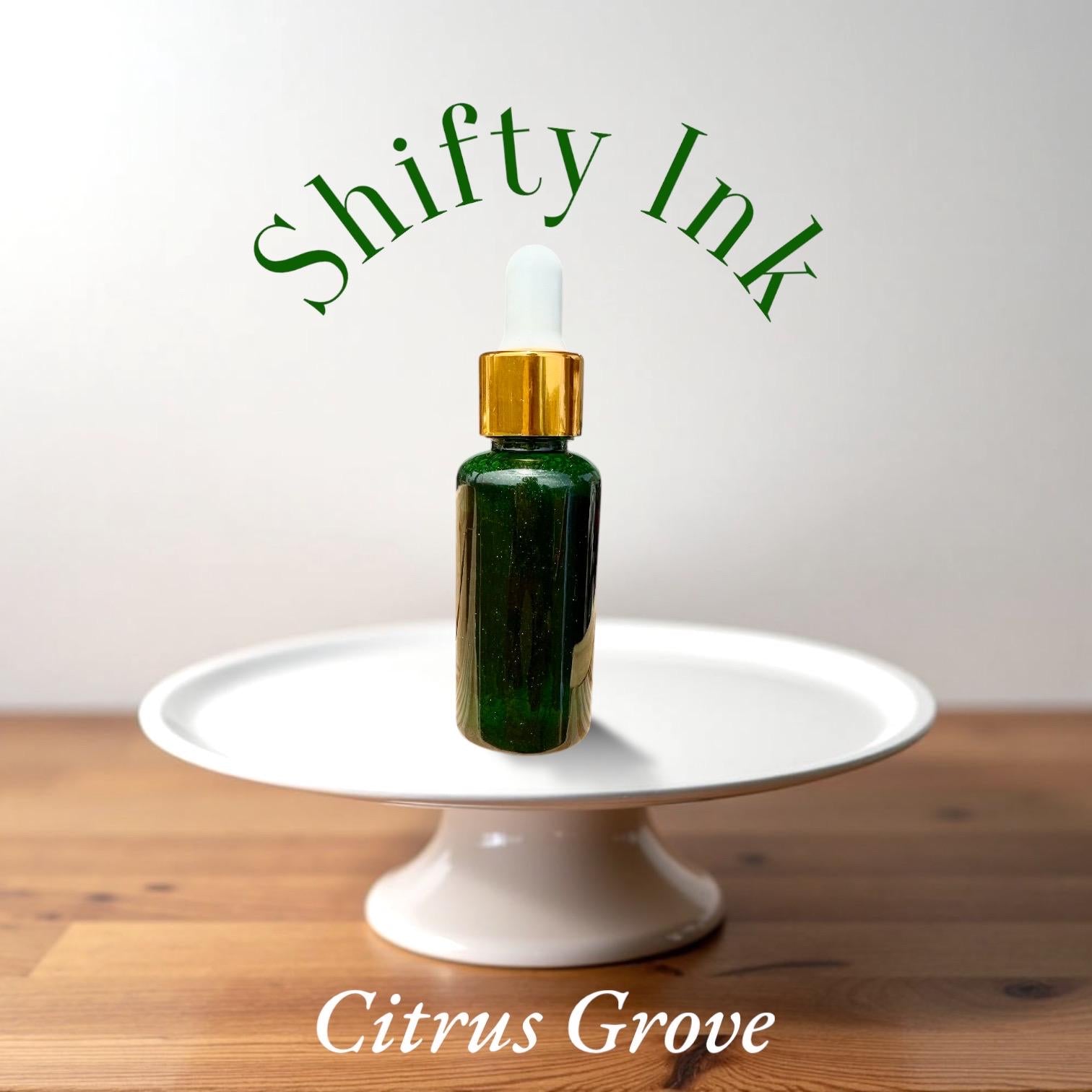Citrus Grove | Shifting Ink | Handmade Ink | Calligrapby | Stencils | Handmade Cards| Watercolor Art | Colorshift Ink | Shimmer Ink