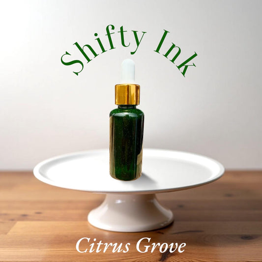 Citrus Grove | Shifting Ink | Handmade Ink | Calligrapby | Stencils | Handmade Cards| Watercolor Art | Colorshift Ink | Shimmer Ink