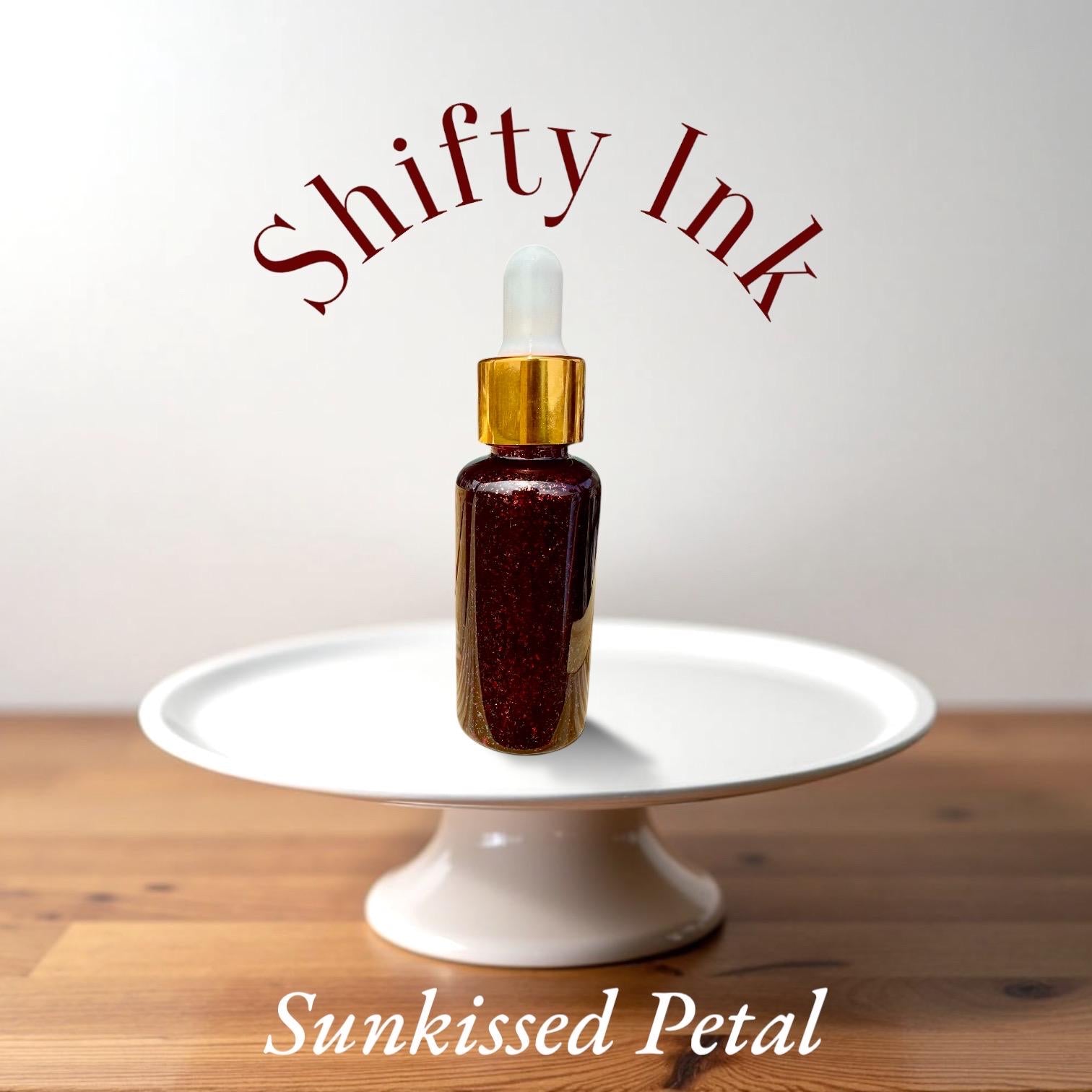 Sunkissed Petal | Shifting Ink | Handmade Ink | Calligrapby | Stencils | Handmade Cards| Watercolor Art | Colorshift Ink | Shimmer Ink