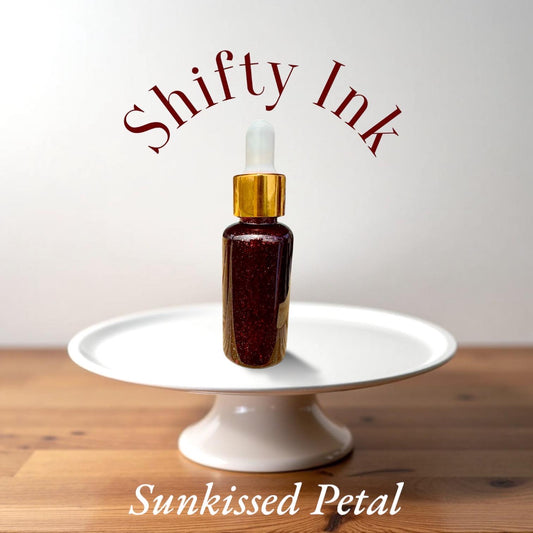 Sunkissed Petal | Shifting Ink | Handmade Ink | Calligrapby | Stencils | Handmade Cards| Watercolor Art | Colorshift Ink | Shimmer Ink