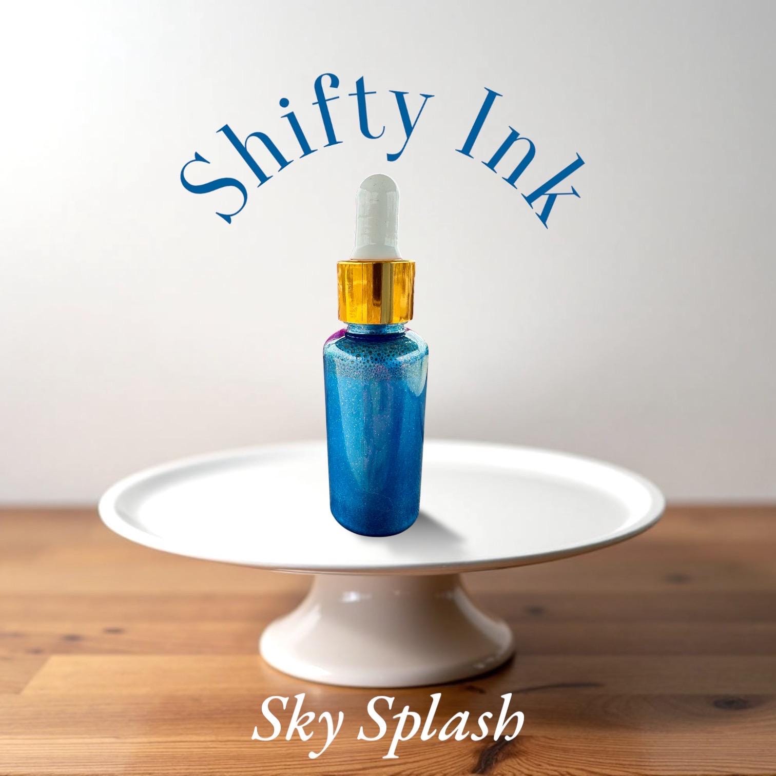 Sky Splash | Shifting Ink | Handmade Ink | Calligrapby | Stencils | Handmade Cards| Watercolor Art | Colorshift Ink | Shimmer Ink