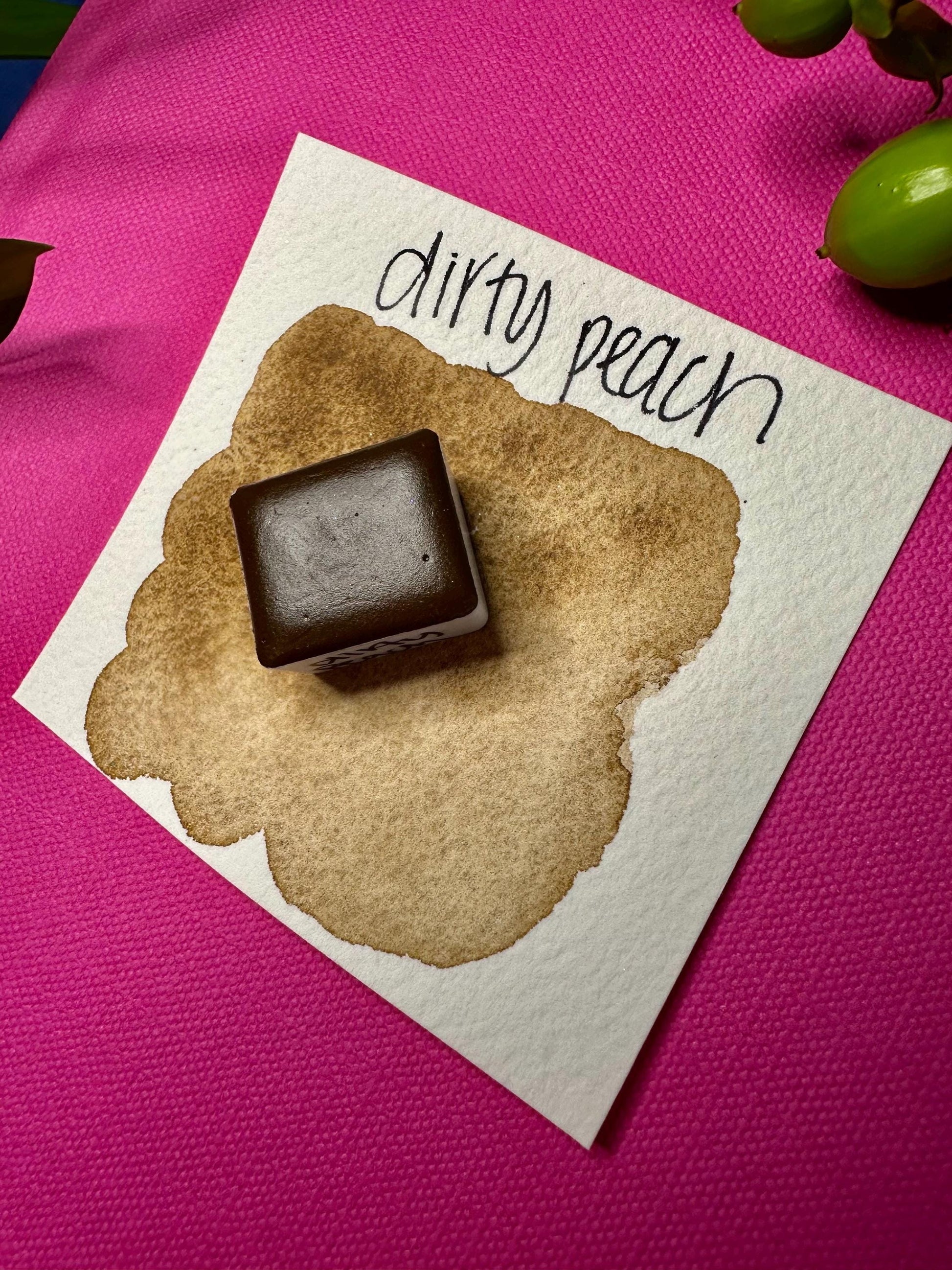 Dirty Peach | Handmade Watercolors | Warm Brown | Handmade Cards | Watercolor Florals | Matte Pigment | Half Pans