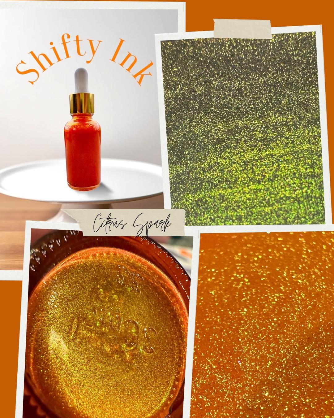 Citrus Spark | Shifting Ink | Handmade Ink | Calligrapby | Stencils | Handmade Cards| Watercolor Art | Colorshift Ink | Shimmer Ink