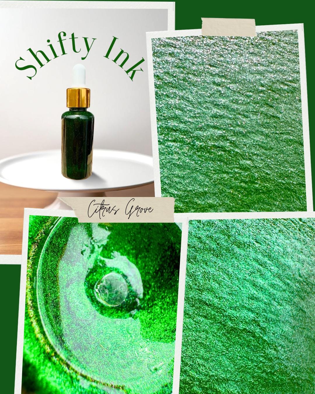 Citrus Grove | Shifting Ink | Handmade Ink | Calligrapby | Stencils | Handmade Cards| Watercolor Art | Colorshift Ink | Shimmer Ink