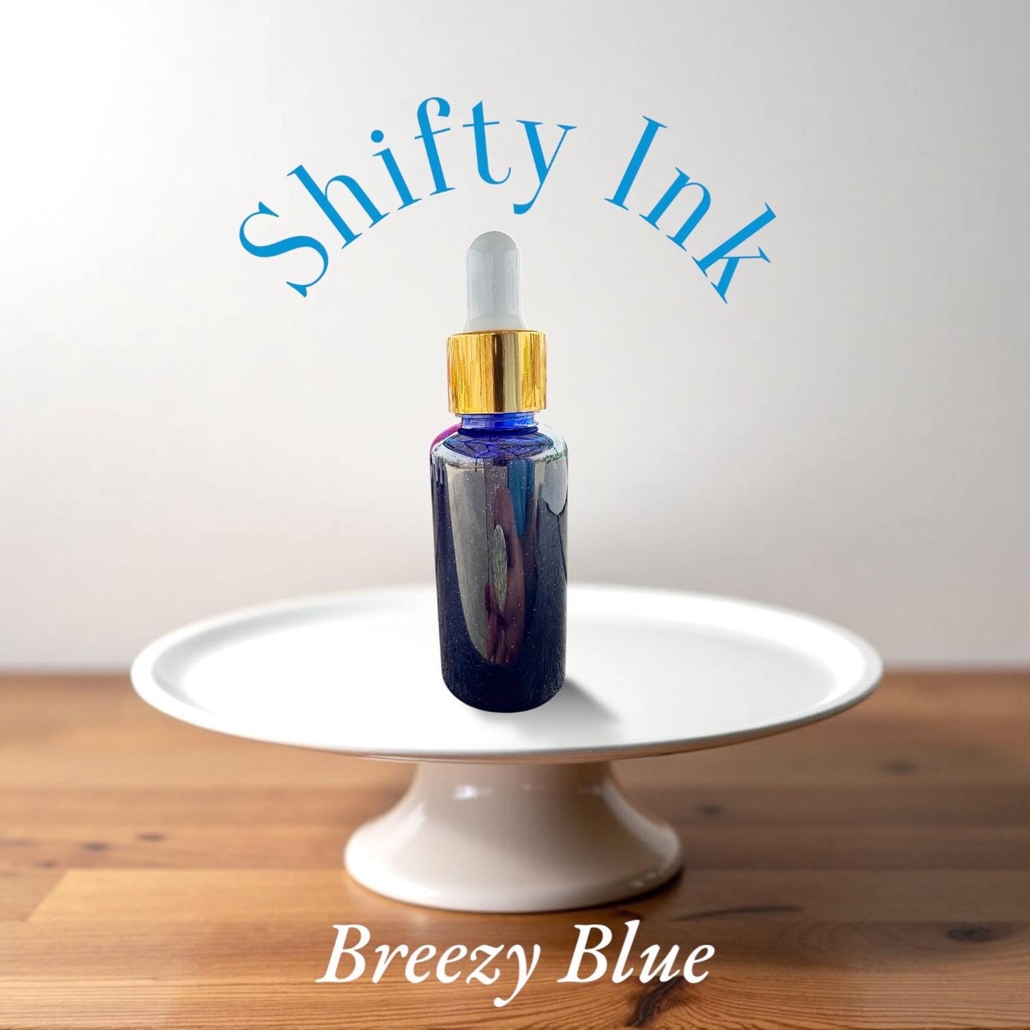 Breezy Blue | Shifting Ink | Handmade Ink | Calligrapby | Stencils | Handmade Cards| Watercolor Art | Colorshift Ink | Shimmer Ink