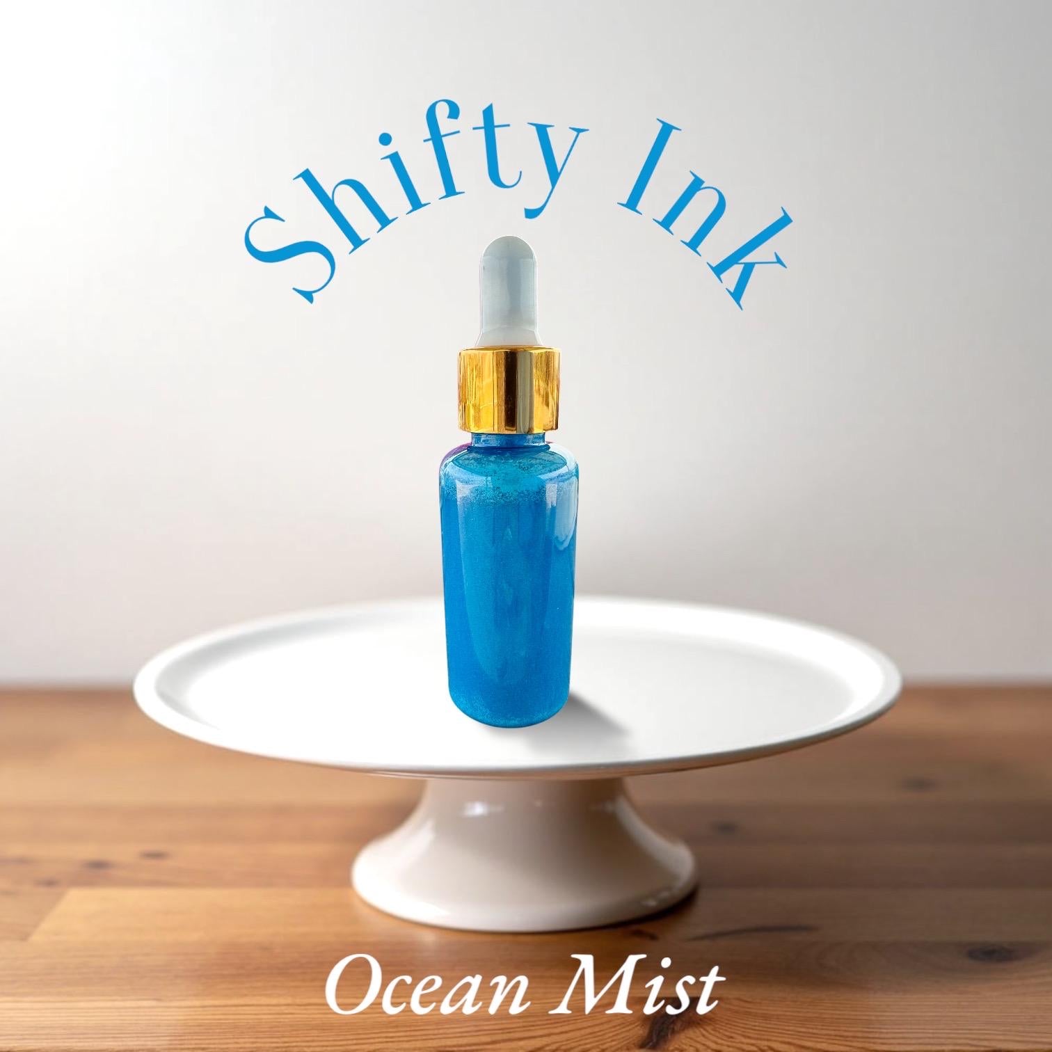 Ocean Mist | Shifting Ink | Handmade Ink | Calligrapby | Stencils | Handmade Cards| Watercolor Art | Colorshift Ink | Shimmer Ink