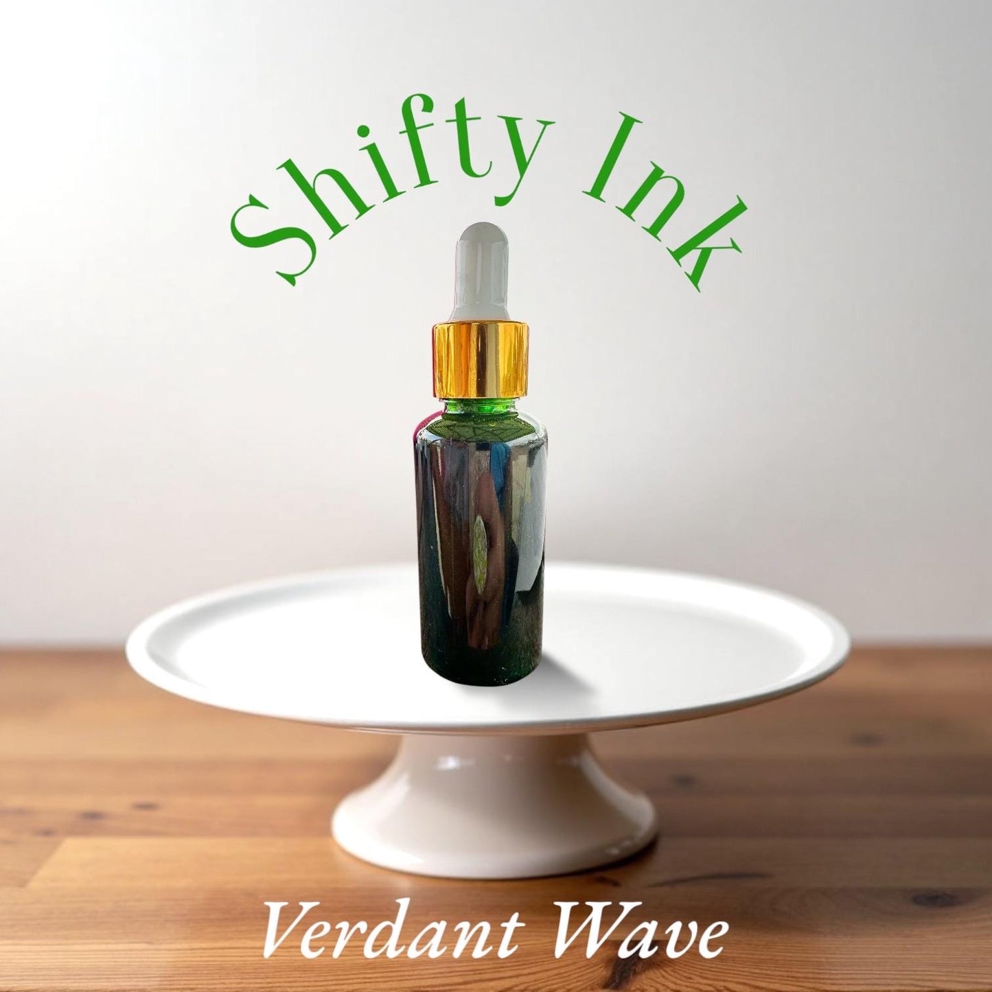 Verdant Wave | Shifting Ink | Handmade Ink | Calligrapby | Stencils | Handmade Cards| Watercolor Art | Colorshift Ink | Shimmer Ink