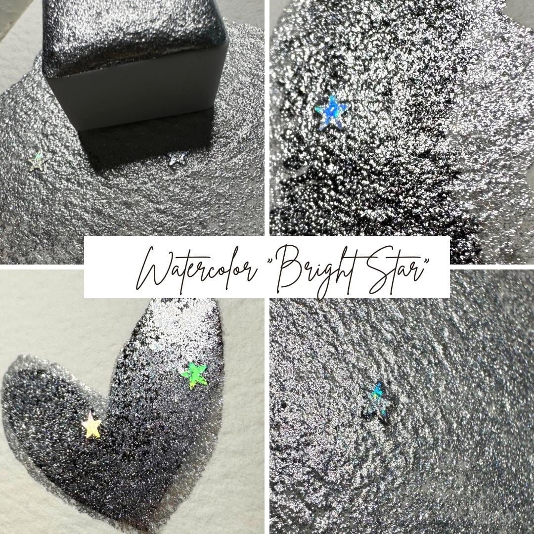 Bright Star | Handmade Watercolors | Handmade Paint | Calligraphy | Lettering | Metallic Watercolor | Silver watercolor
