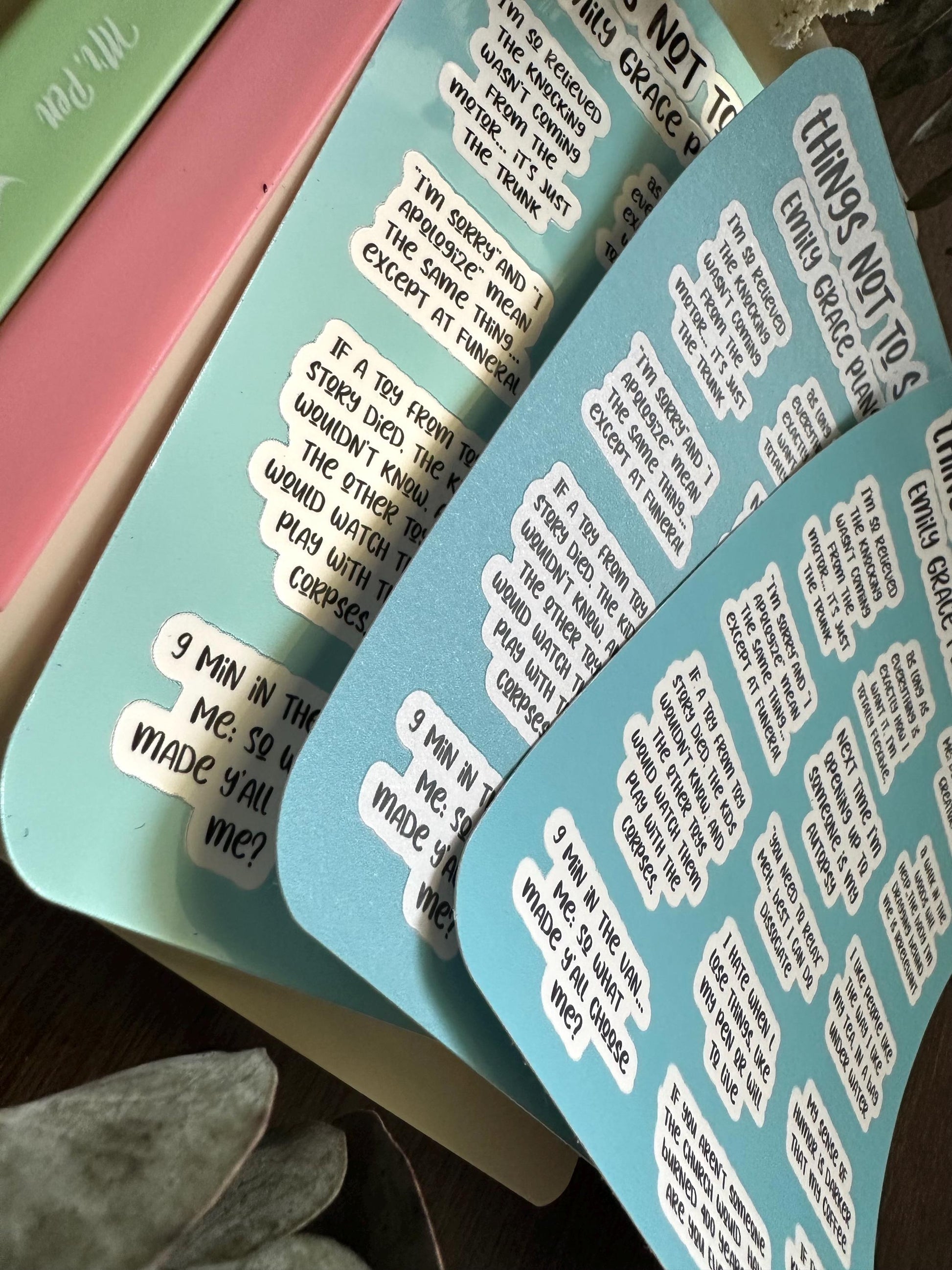 Things not to say - Snarky Sticker Sheet - Embrace Your Inner Sass! Planner stickers, planner embellishments, curse words, dark humor