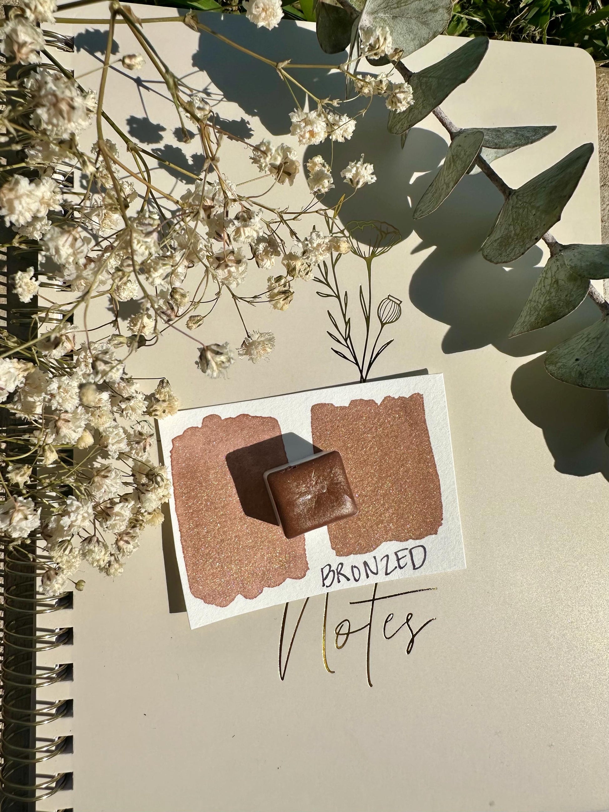 Bronzed | Shimmer Matte | Handmade Watercolors | Vibrant Watercolor | Handmade Cards | Watercolor Florals | Matte Pigment | Super Pigment