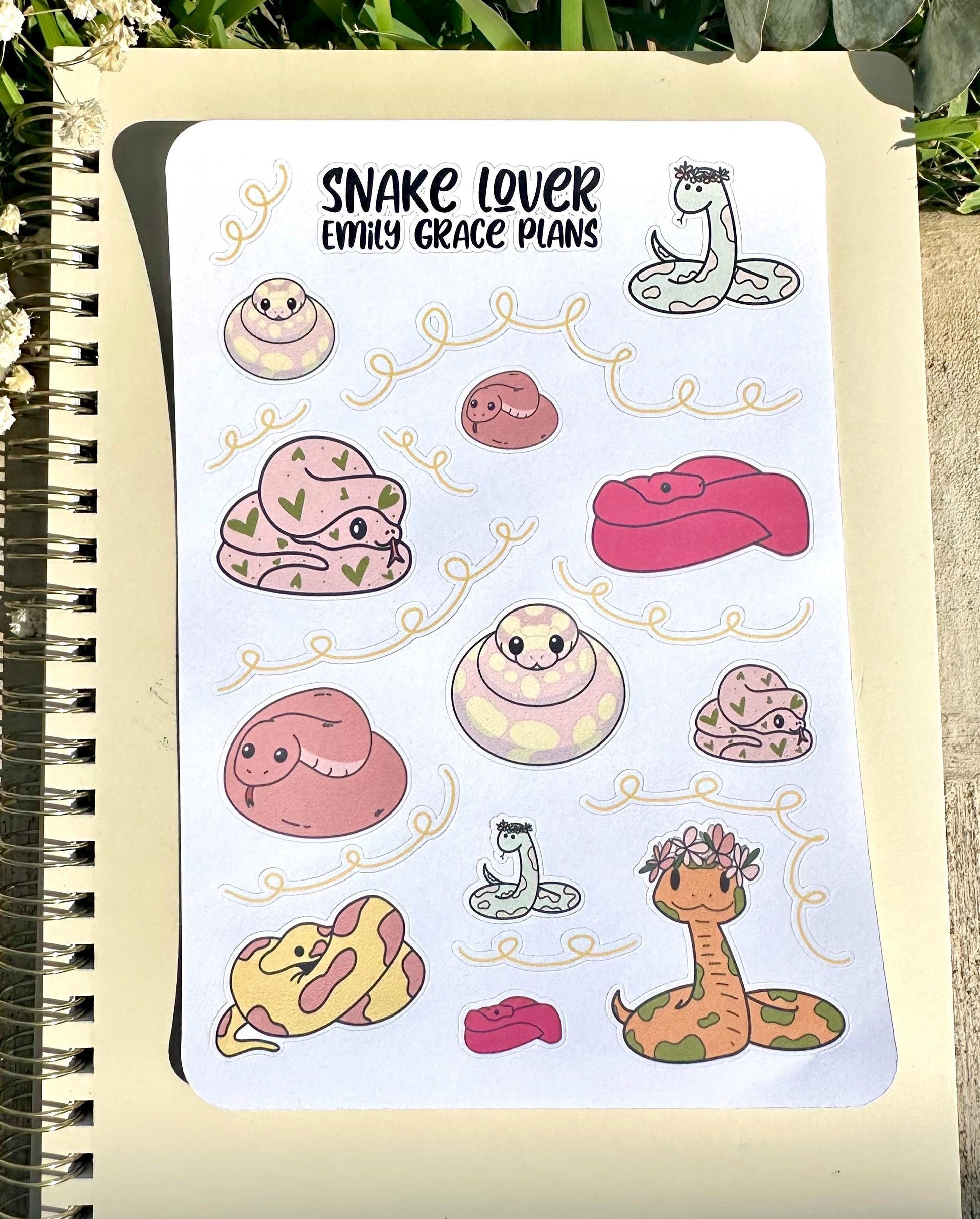 Snake Lover - Snake Sticker Sheet - Embrace Your Inner Snake Lover! Planner stickers, planner embellishments, florals, dark humor