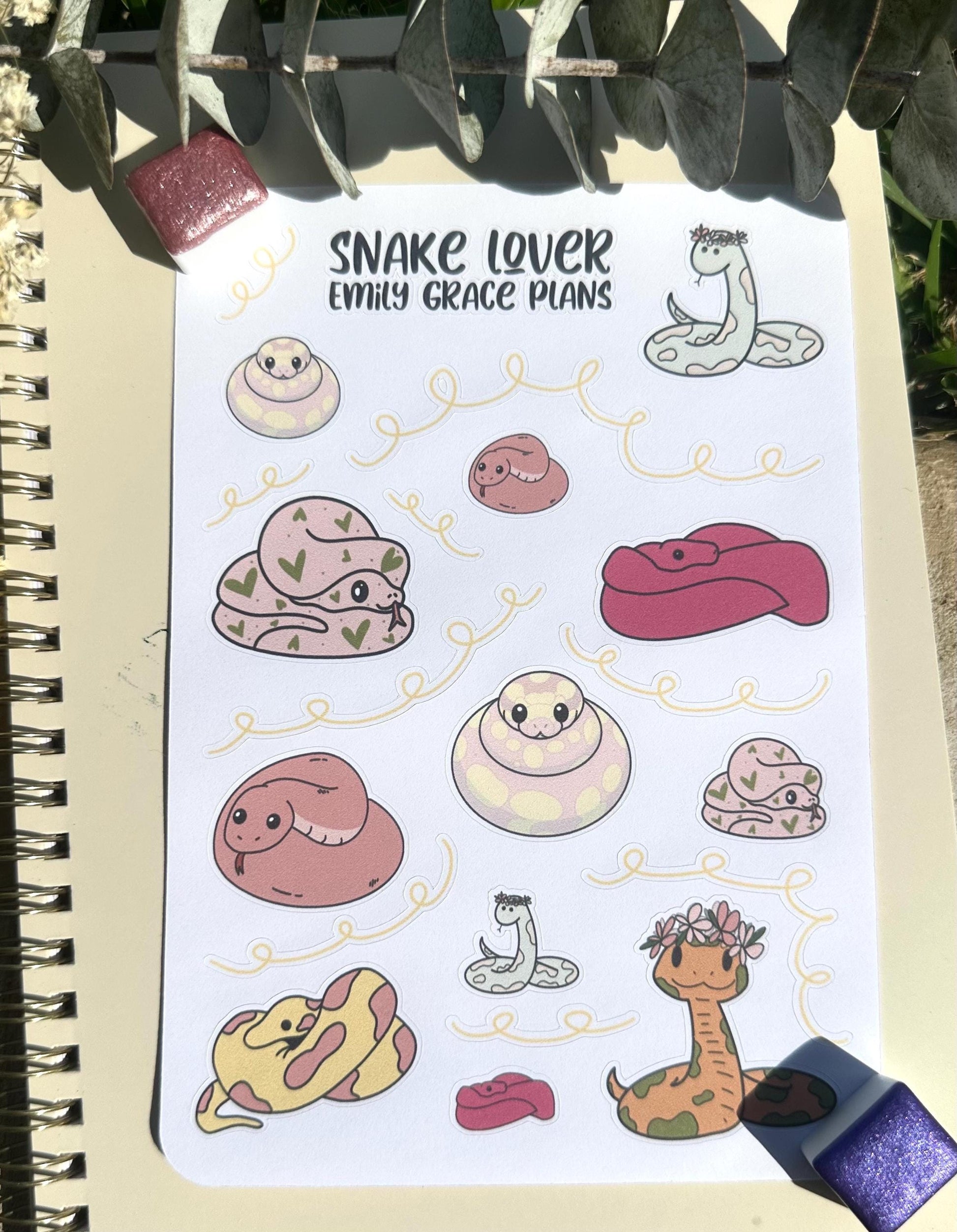 Snake Lover - Snake Sticker Sheet - Embrace Your Inner Snake Lover! Planner stickers, planner embellishments, florals, dark humor