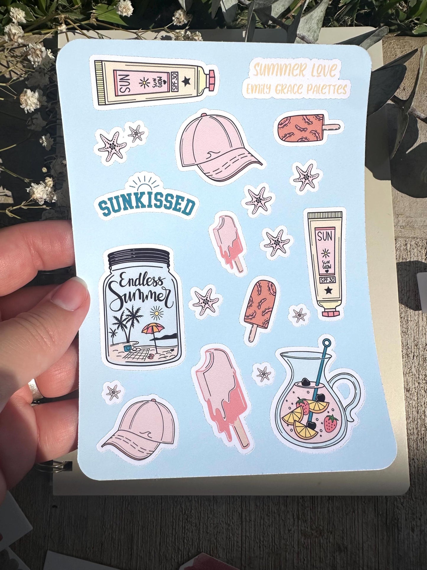 Summer Vibes - Summer Sticker Sheet - Embrace Your Inner Summer Lover! Planner stickers, planner embellishments, florals, bright sticker