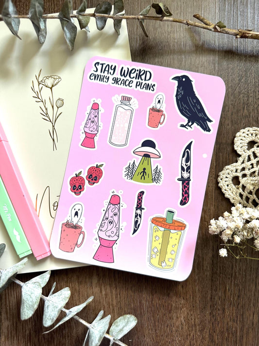 Stay Weird - Snarky Sticker Sheet - Embrace Your Inner Spooky Lover! Planner stickers, planner embellishments, curse words, dark humor