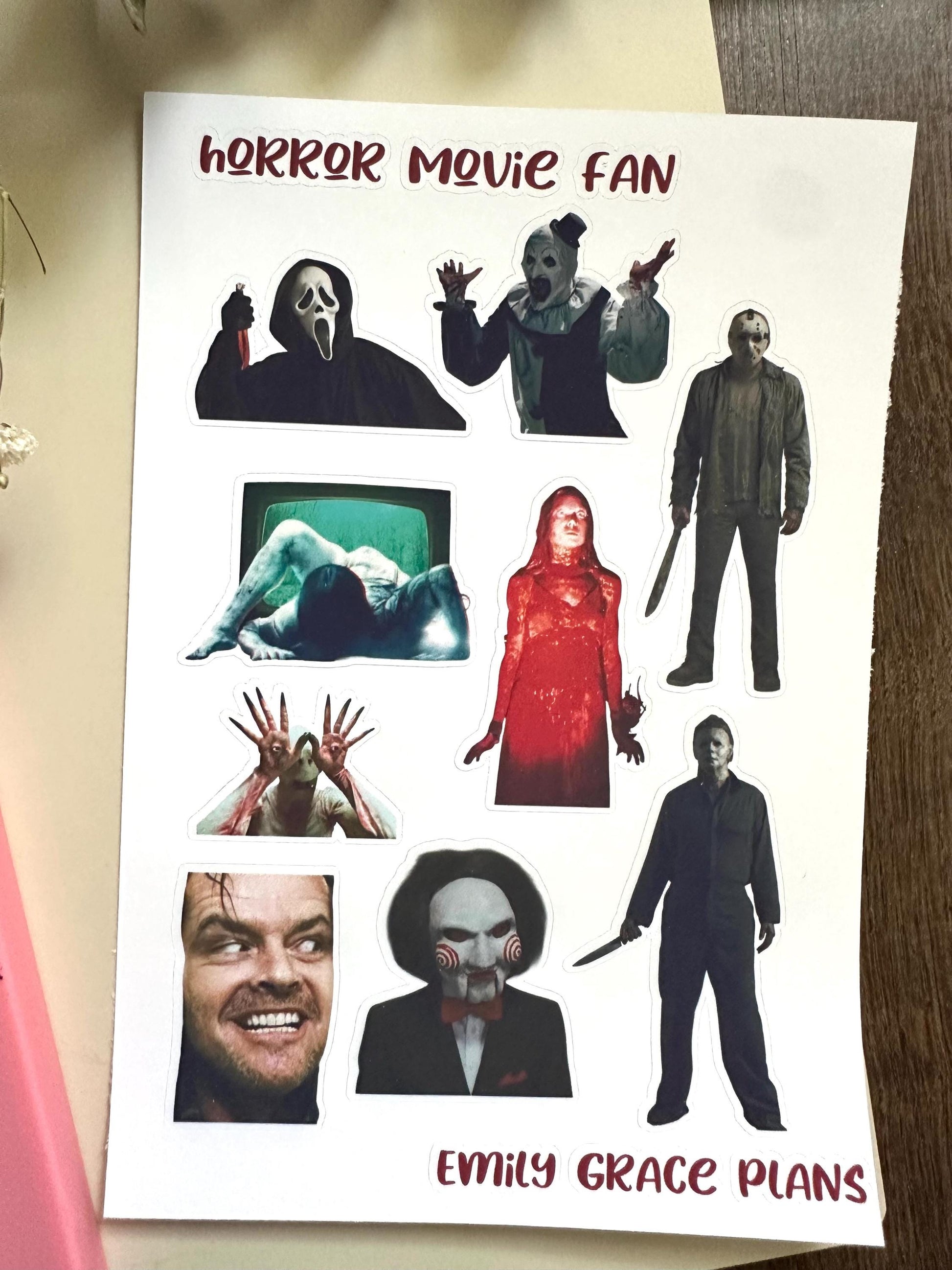 Horror Movies - Horror Sticker Sheet - Embrace Your Inner Horror Lover! Planner stickers, planner embellishments, curse words, dark humor