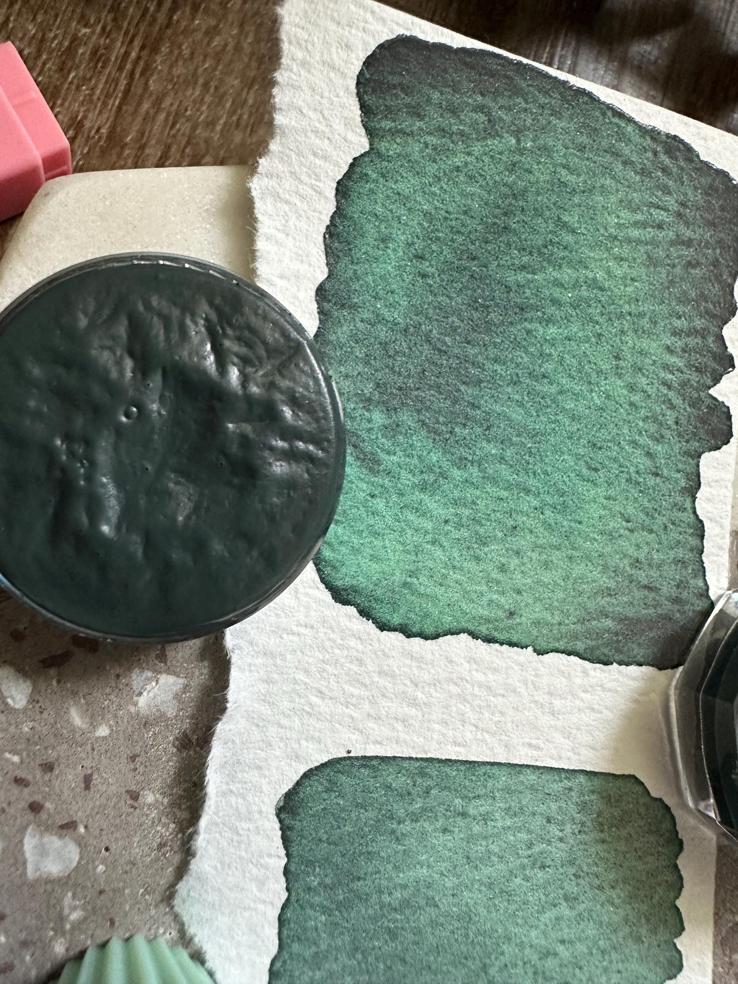 Moody Green | Handmade Watercolors | Handmade Paint | Calligraphy | Lettering | bottle cap paints