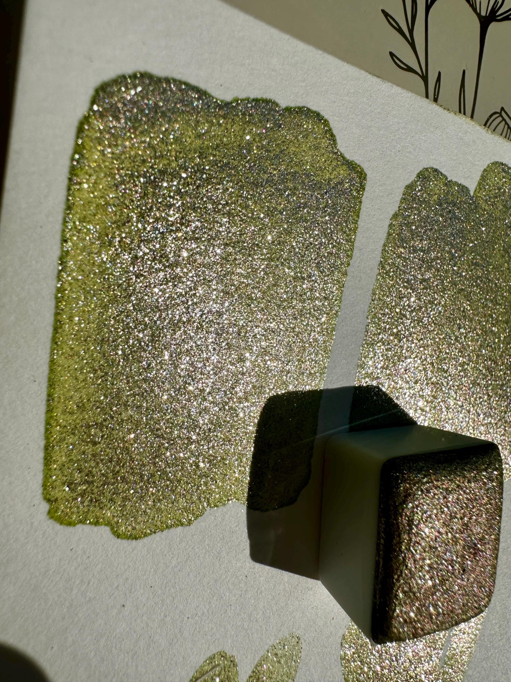 Me Time | Very Shimmey Green | Handmade Watercolors | Handmade Paint | Watercolors | Watercolor | Watercolor Artist