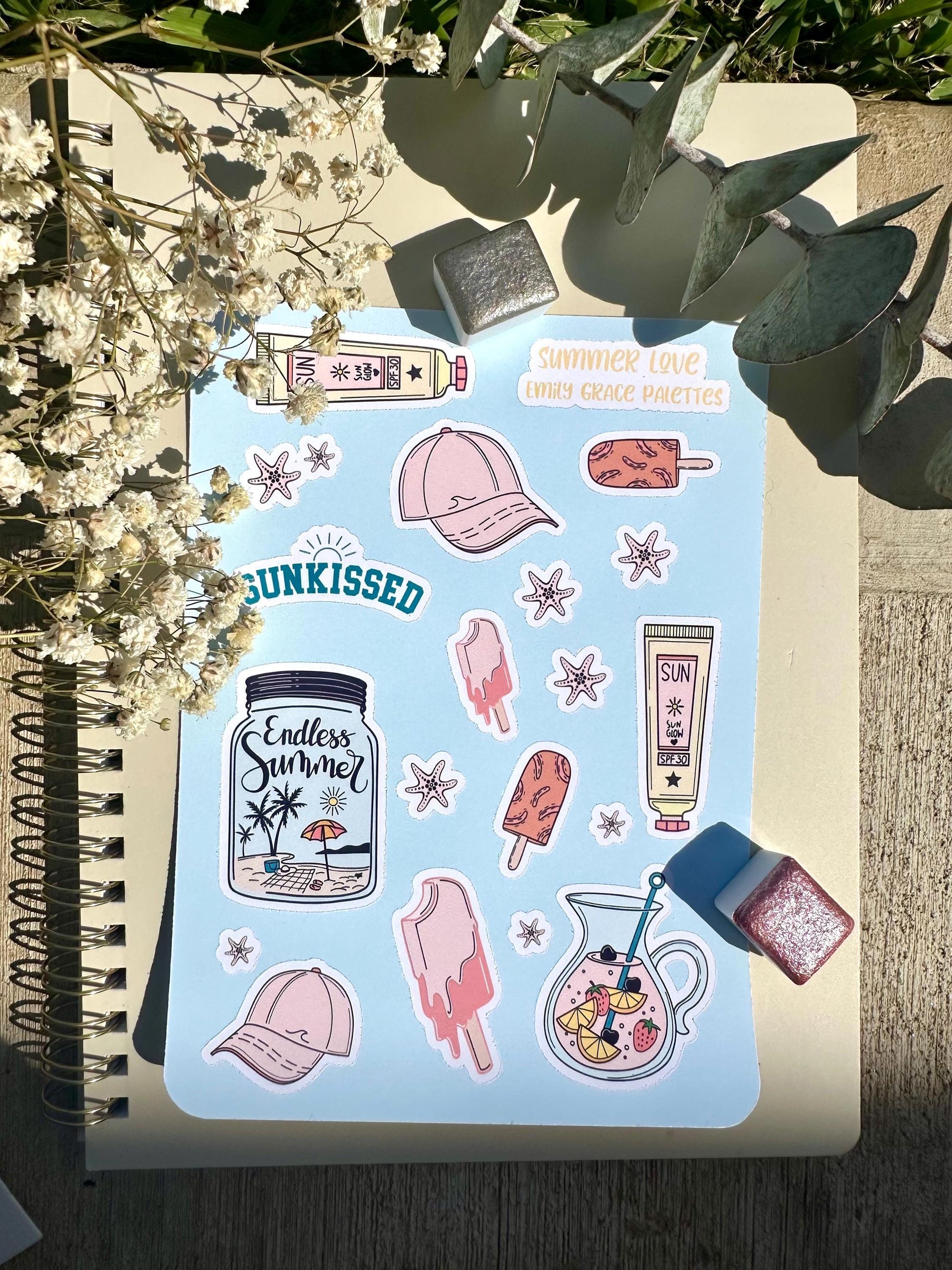 Summer Vibes - Summer Sticker Sheet - Embrace Your Inner Summer Lover! Planner stickers, planner embellishments, florals, bright sticker