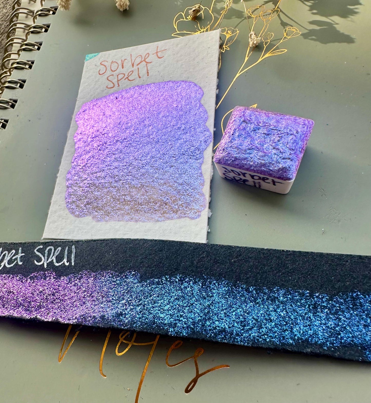 Sorbet Spell | Summerween Shift | Handmade Watercolors | Handmade Paint | Calligraphy | Lettering |