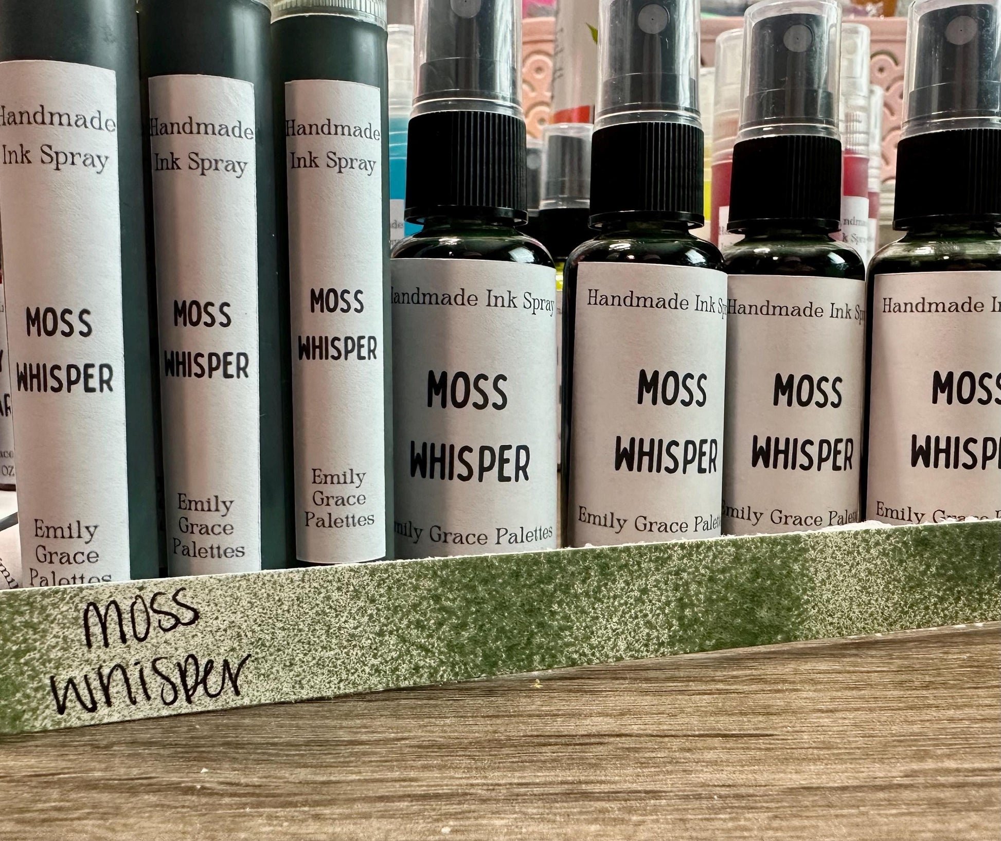 Moss Whisper | Shimmer Spray | Handmade Ink | Calligrapby | Stencils | Handmade Cards| Watercolor Art | Colorshift Ink | Shimmer Ink