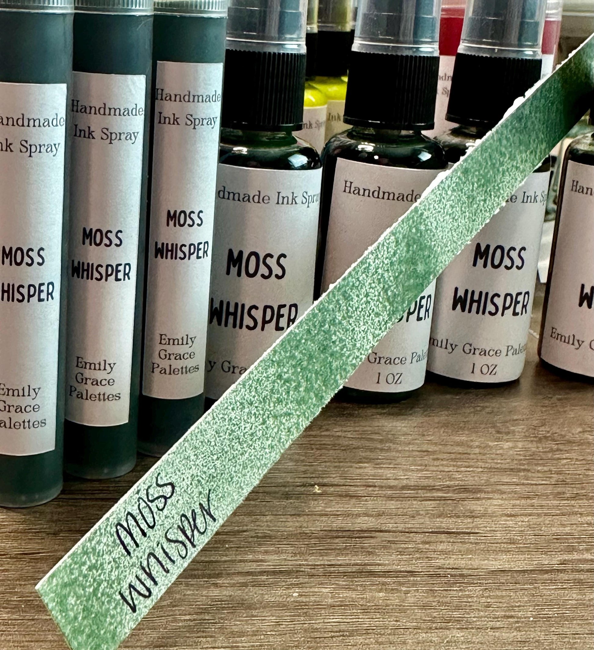 Moss Whisper | Shimmer Spray | Handmade Ink | Calligrapby | Stencils | Handmade Cards| Watercolor Art | Colorshift Ink | Shimmer Ink