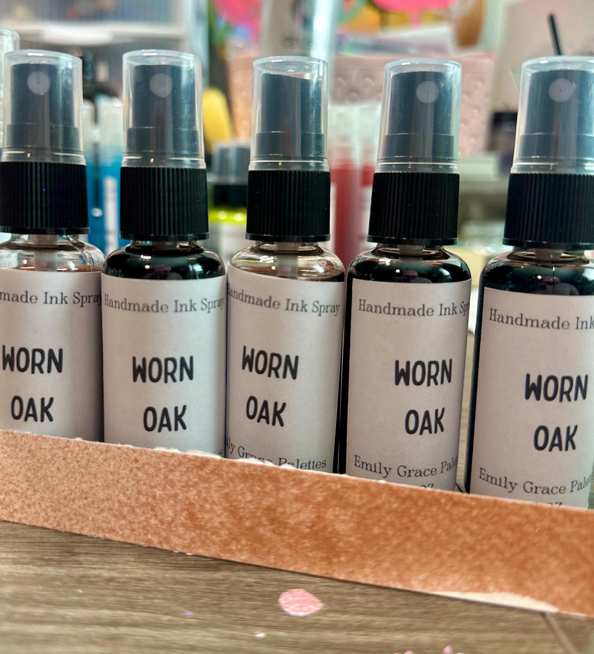 Worn Oak | Shimmer Spray | Handmade Ink | Calligrapby | Stencils | Handmade Cards| Watercolor Art | Colorshift Ink | Shimmer Ink
