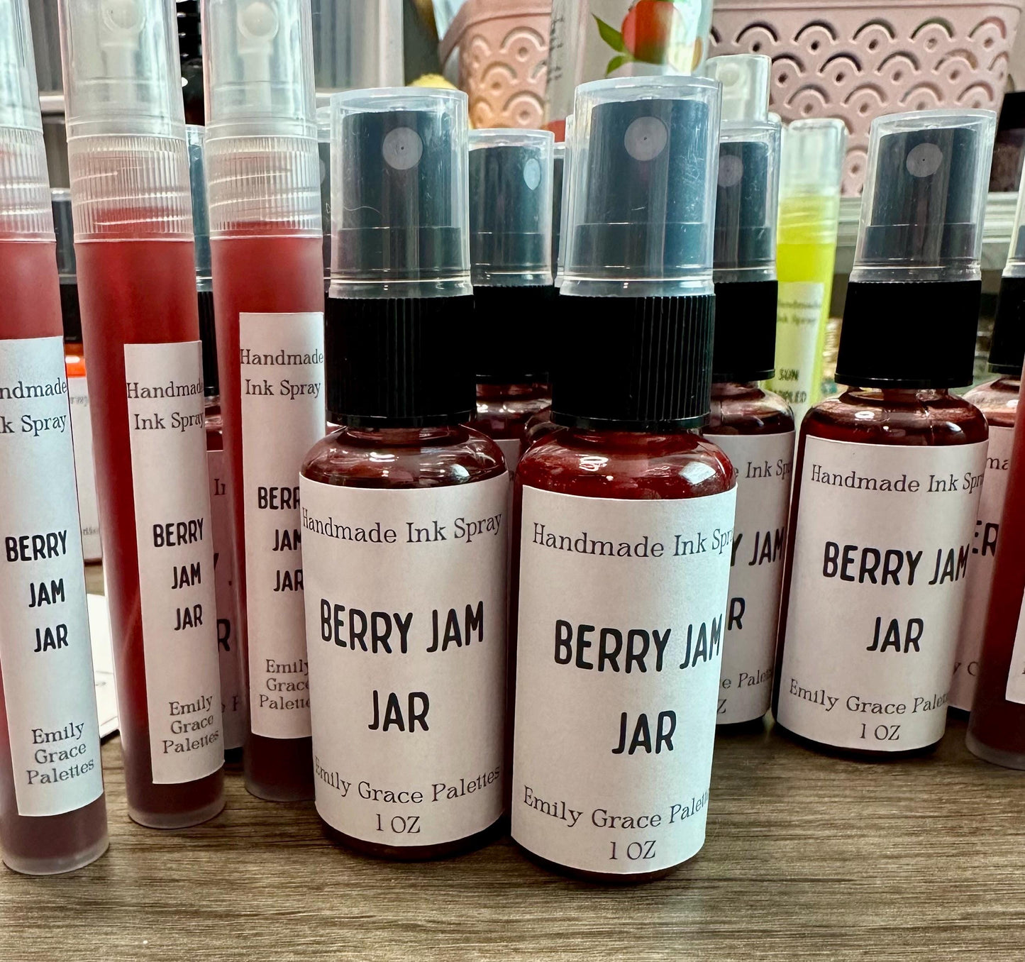 Berry Jam Jar | Shimmer Spray | Handmade Ink | Calligrapby | Stencils | Handmade Cards| Watercolor Art | Colorshift Ink | Shimmer Ink