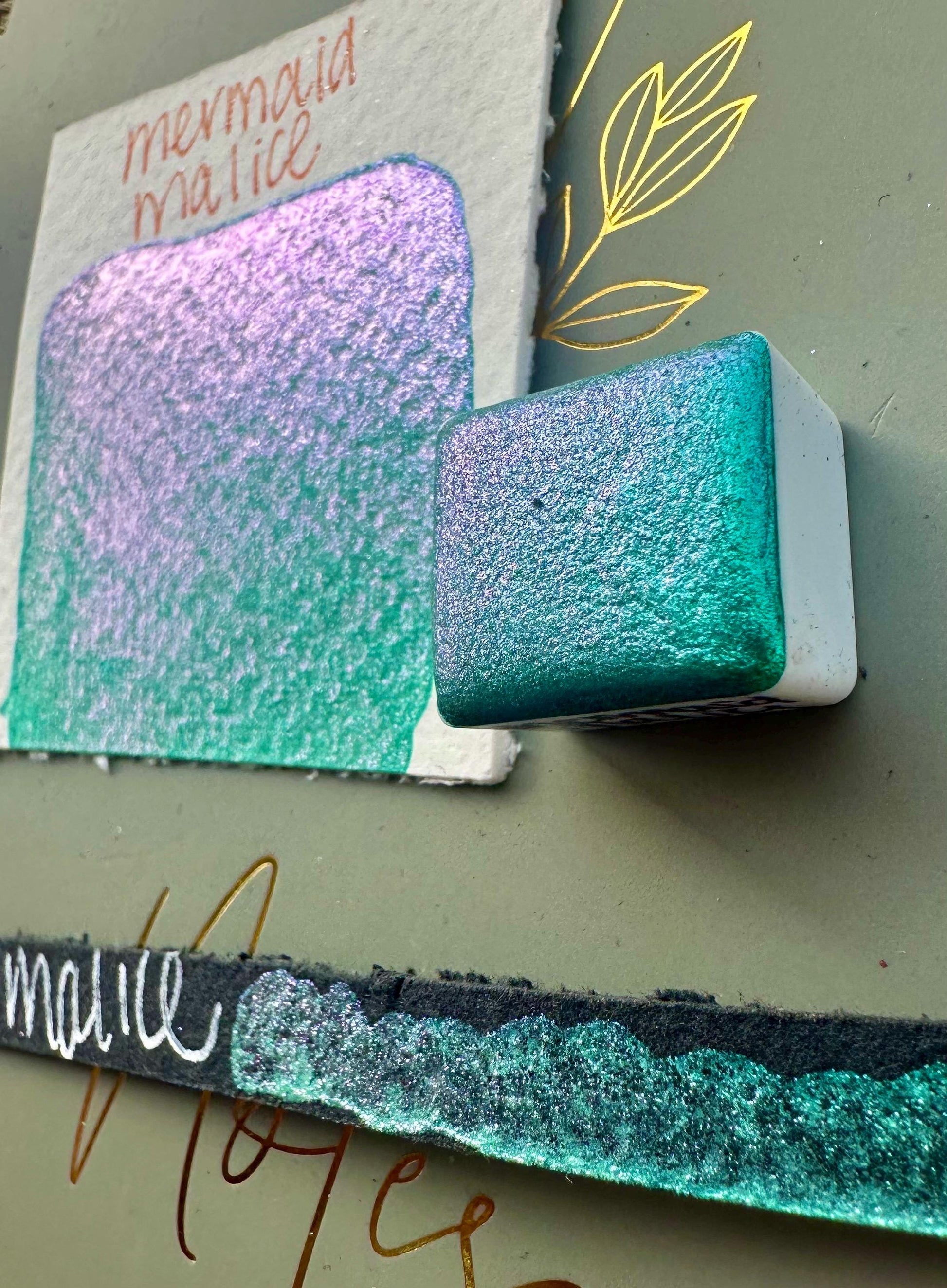 Mermaid Malice | Summerween Shift | Handmade Watercolors | Handmade Paint | Calligraphy | Lettering |