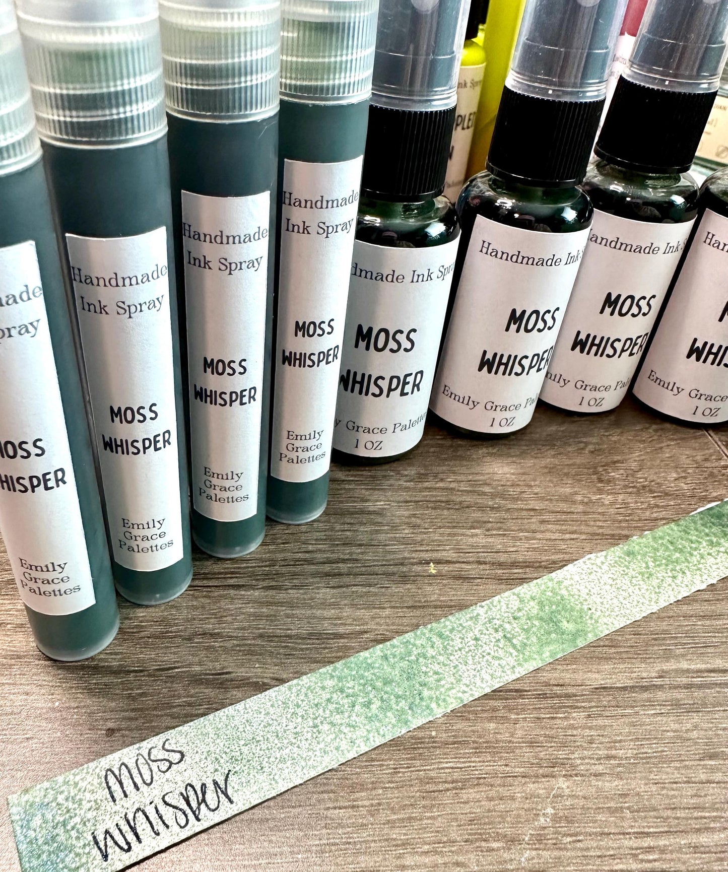 Moss Whisper | Shimmer Spray | Handmade Ink | Calligrapby | Stencils | Handmade Cards| Watercolor Art | Colorshift Ink | Shimmer Ink