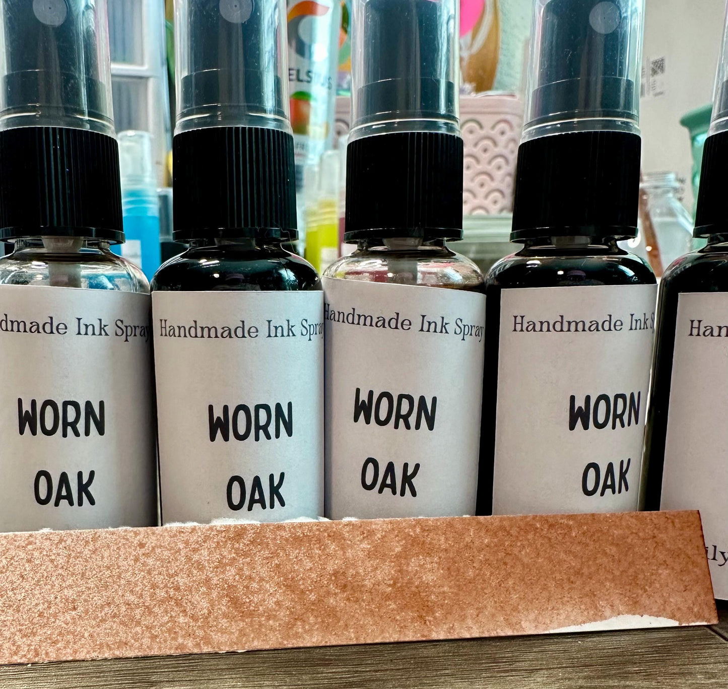 Worn Oak | Shimmer Spray | Handmade Ink | Calligrapby | Stencils | Handmade Cards| Watercolor Art | Colorshift Ink | Shimmer Ink