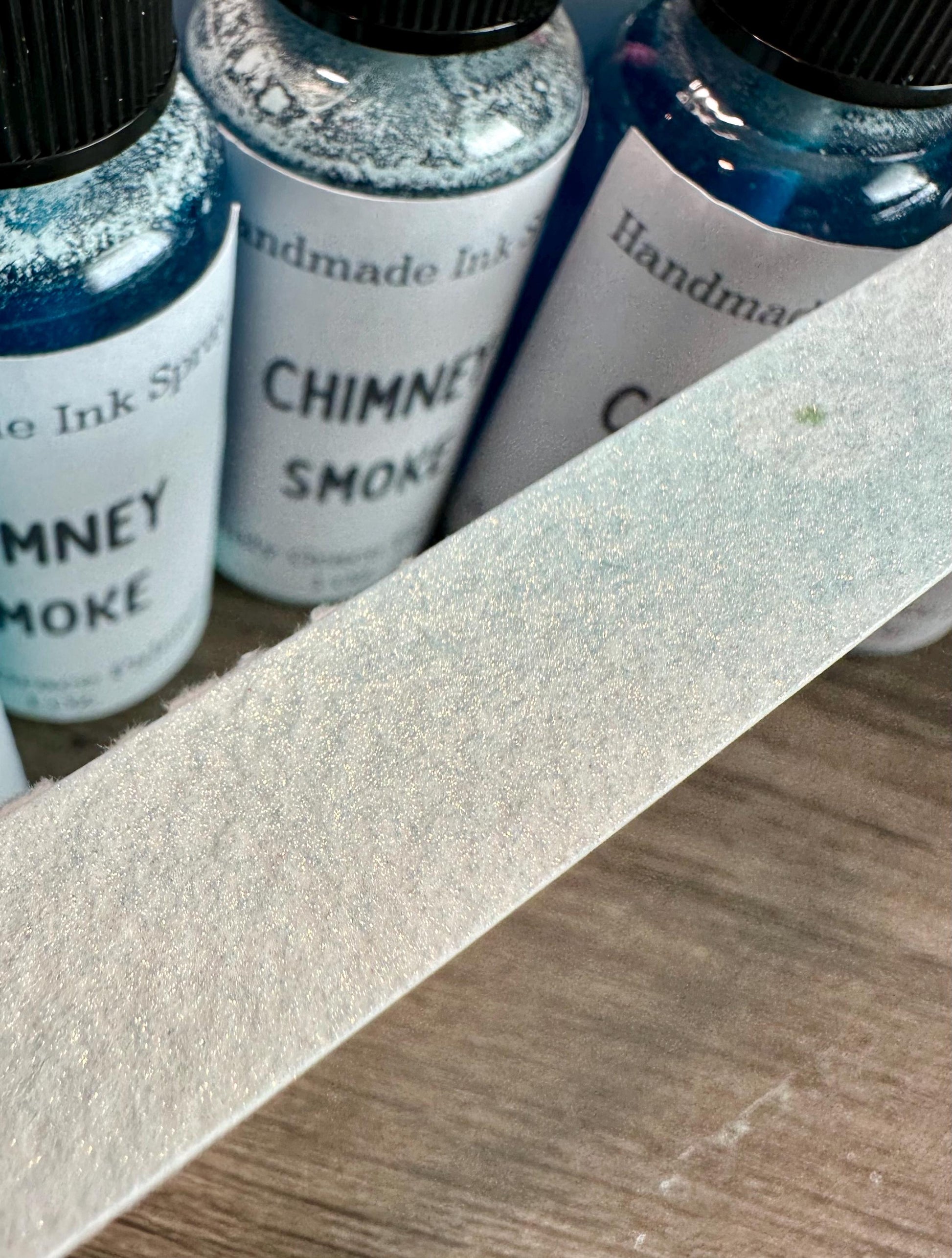 Chimney Smoke | Shimmer Spray | Handmade Ink | Calligrapby | Stencils | Handmade Cards| Watercolor Art | Colorshift Ink | Shimmer Ink
