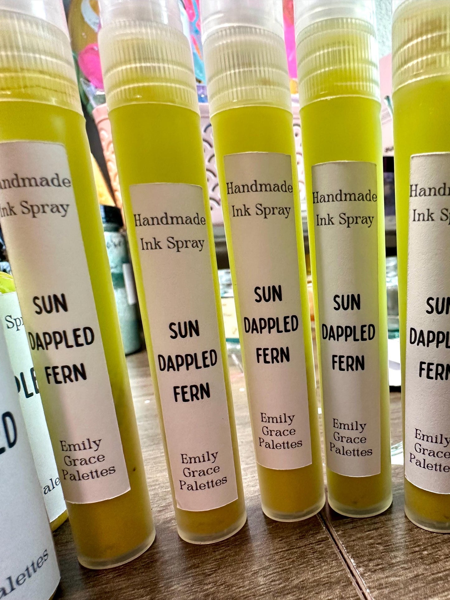 Sun Dappled Fern | Shimmer Spray | Handmade Ink | Calligrapby | Stencils | Handmade Cards| Watercolor Art | Colorshift Ink | Shimmer Ink