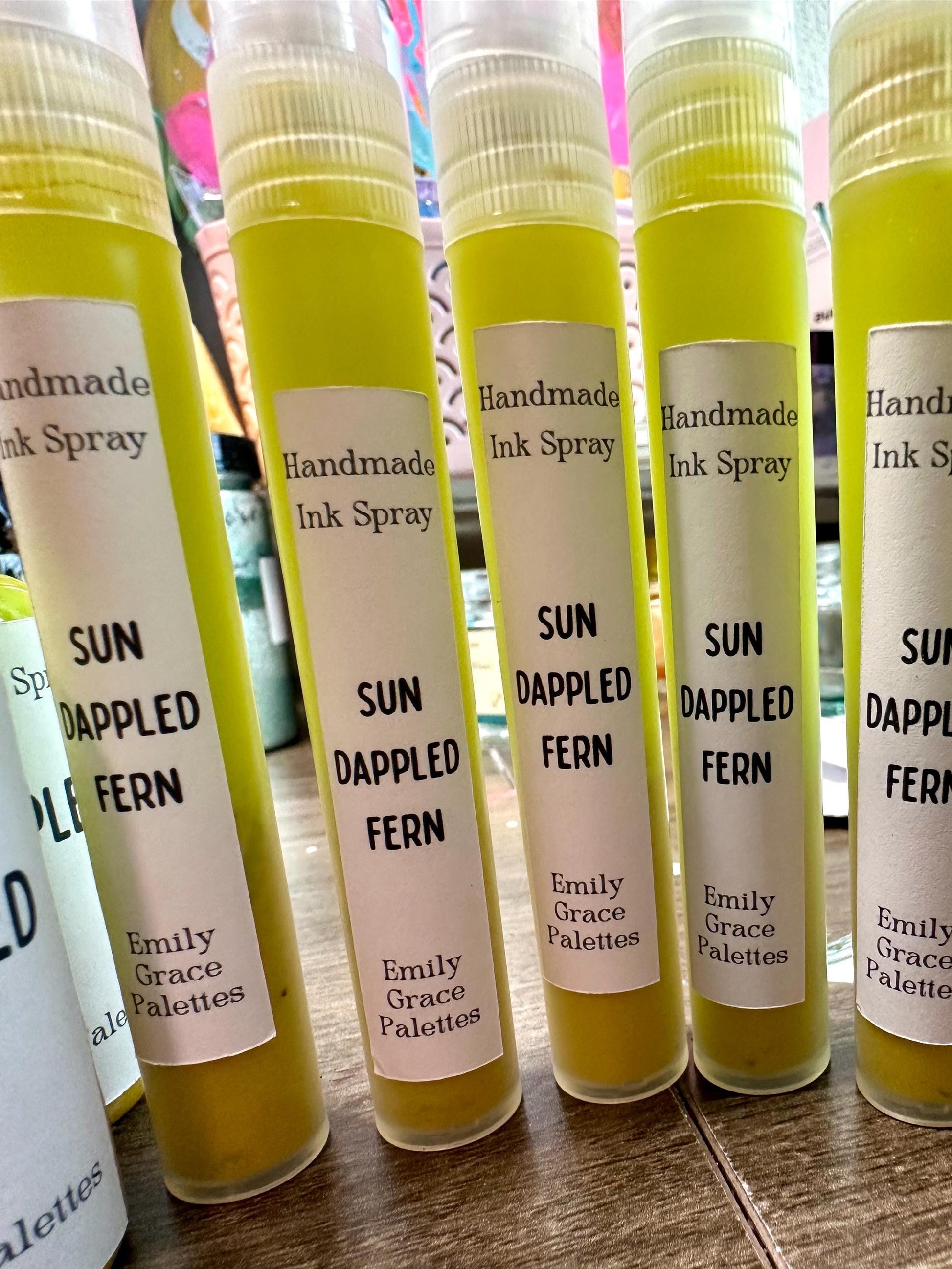 Sun Dappled Fern | Shimmer Spray | Handmade Ink | Calligrapby | Stencils | Handmade Cards| Watercolor Art | Colorshift Ink | Shimmer Ink