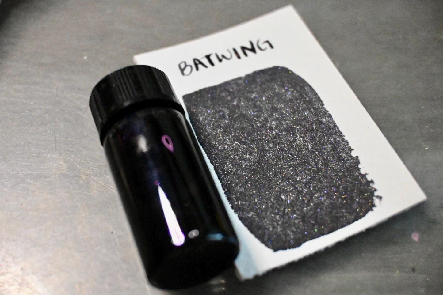 Batwing | Dip Pen Ink | Handmade Ink | Calligrapby | Stencils | Handmade Cards| Watercolor Art | Colorshift Ink | Shimmer Ink | Nib Ink