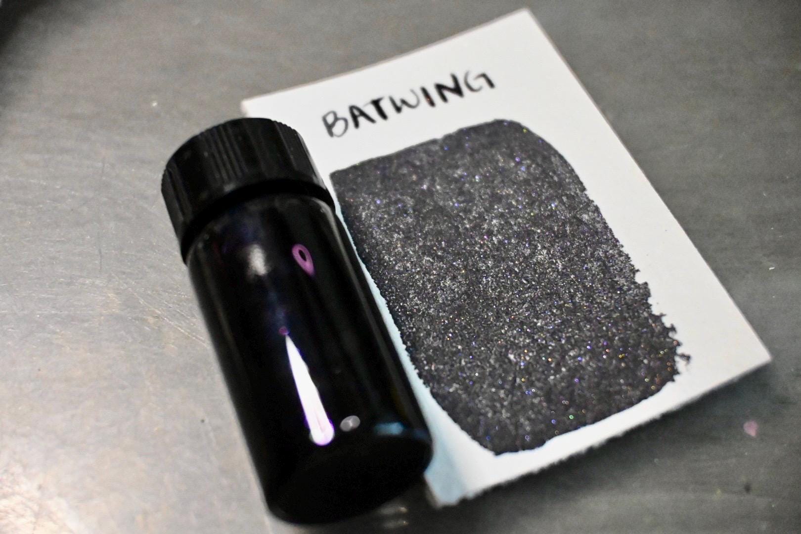Batwing | Dip Pen Ink | Handmade Ink | Calligrapby | Stencils | Handmade Cards| Watercolor Art | Colorshift Ink | Shimmer Ink | Nib Ink
